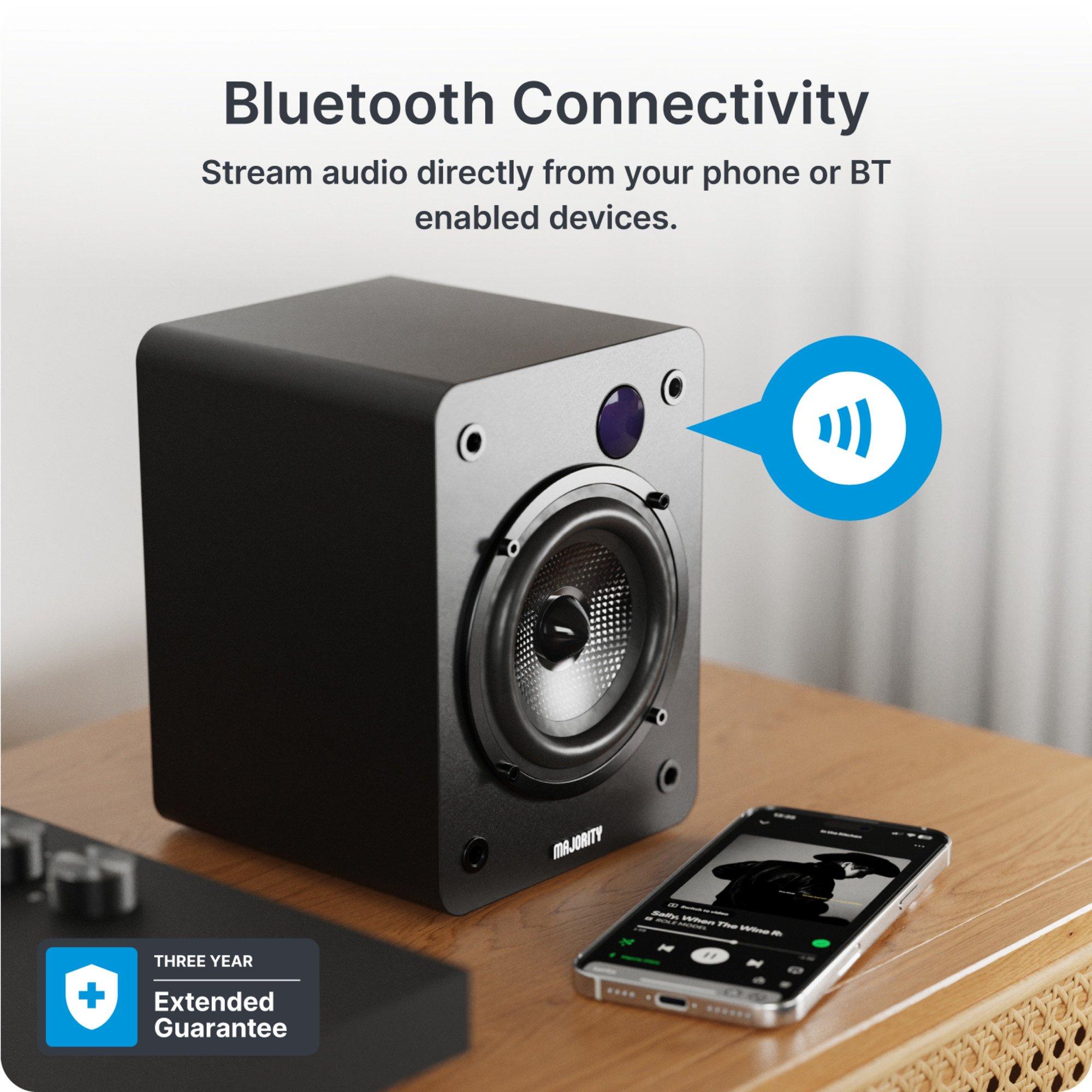 Black - MAJORITY - D50X Bookshelf Speakers - 4