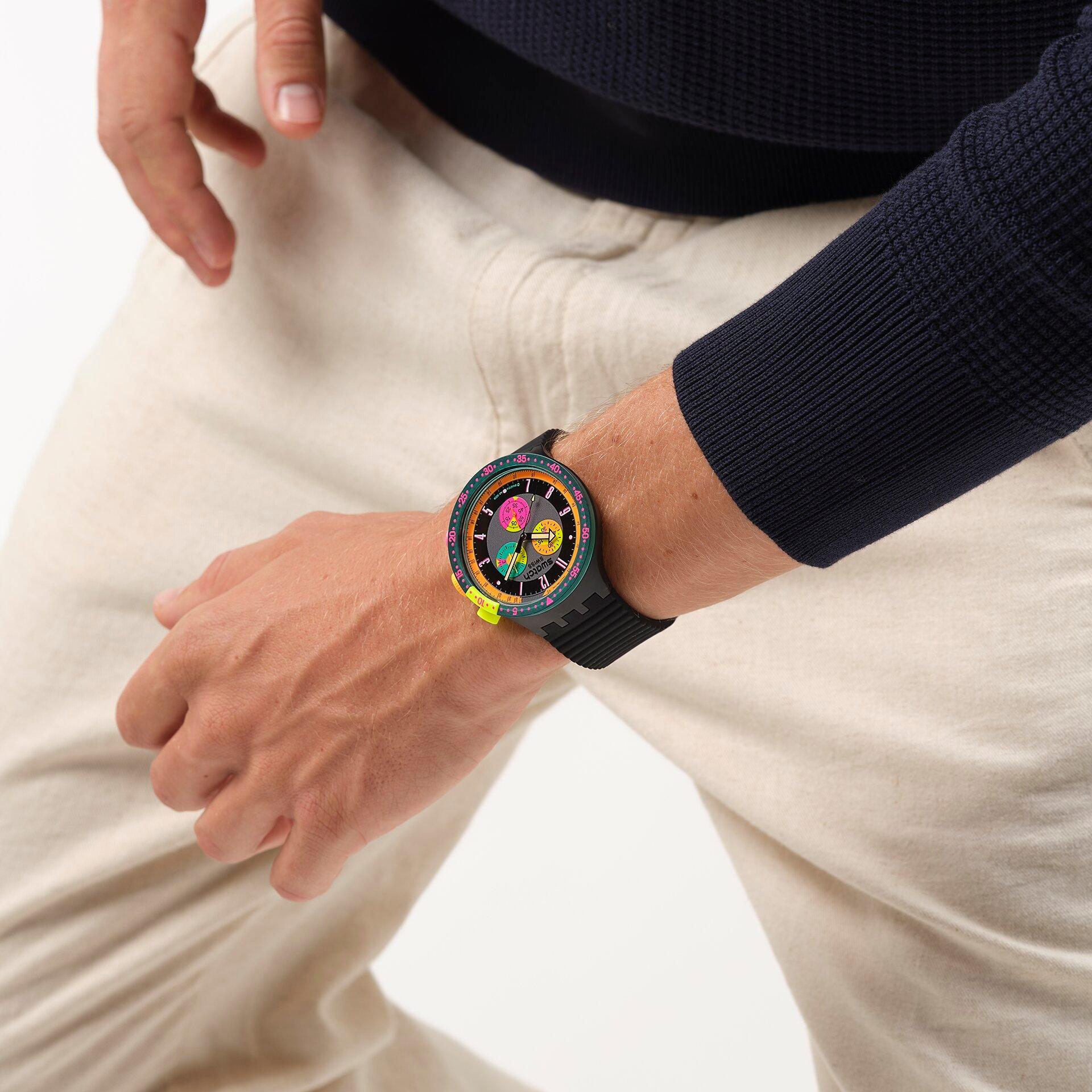 Multi - Swatch - Adults Neon Seppia 62 Analogue Quartz Watch - 2