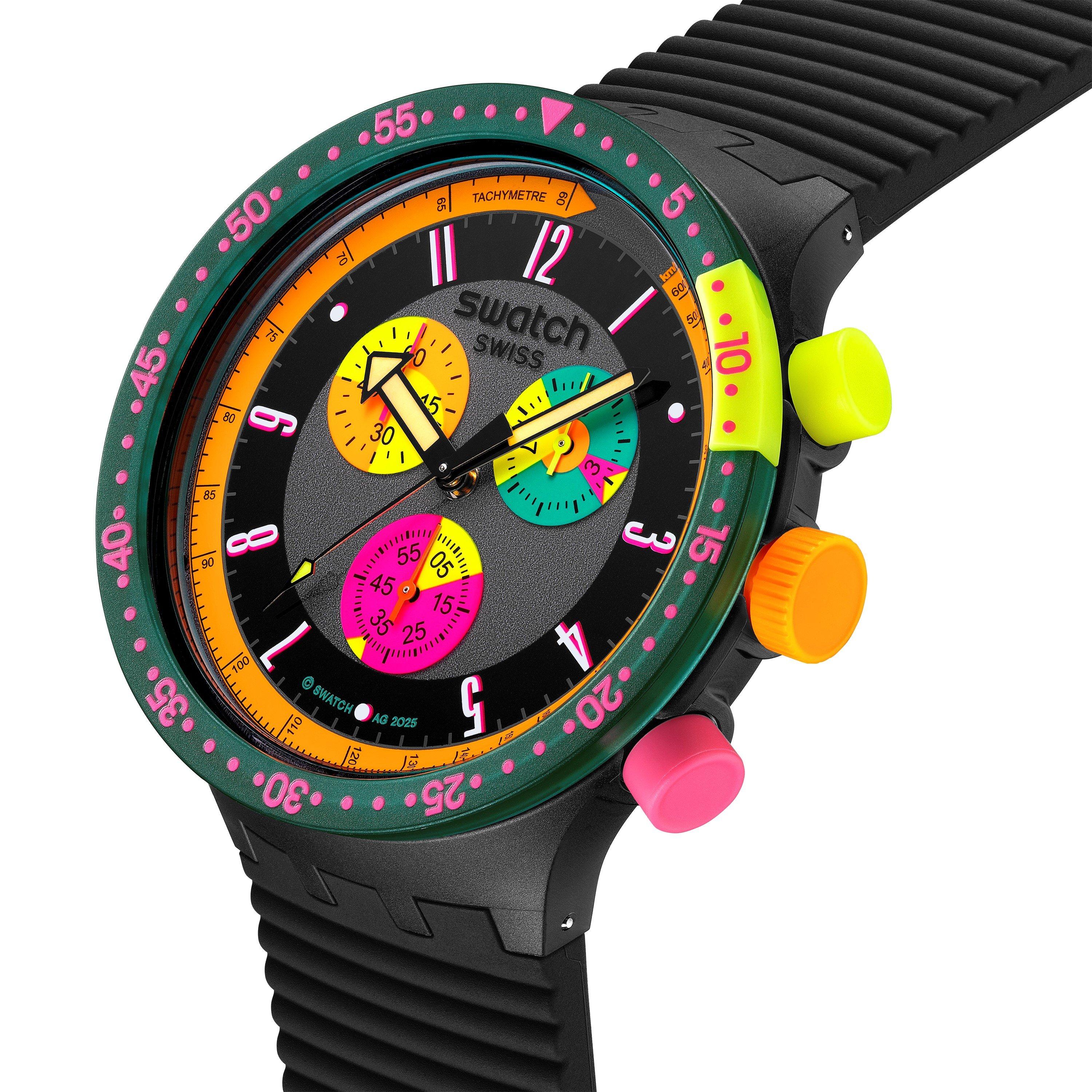 Multi - Swatch - Adults Neon Seppia 62 Analogue Quartz Watch - 3