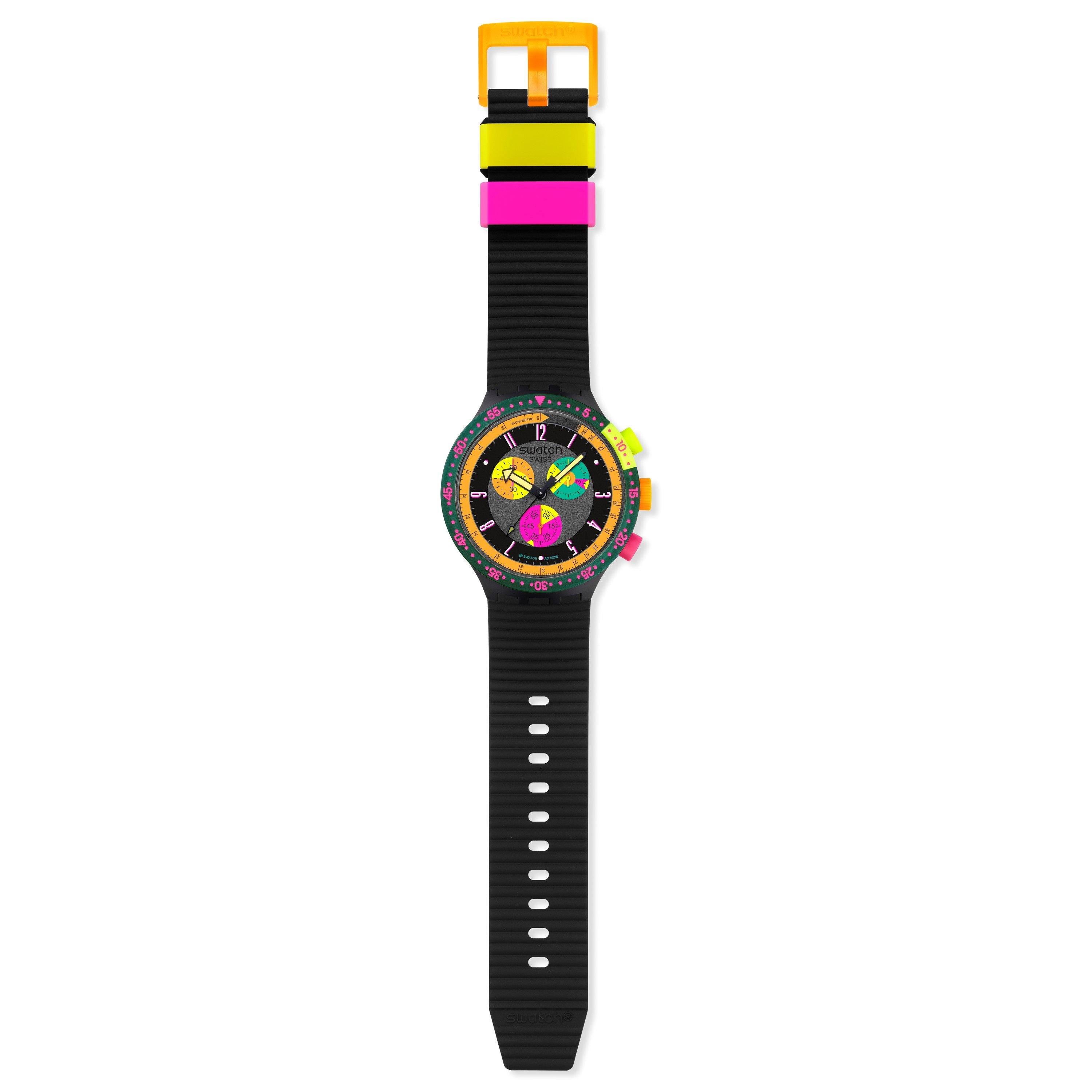 Multi - Swatch - Adults Neon Seppia 62 Analogue Quartz Watch - 4