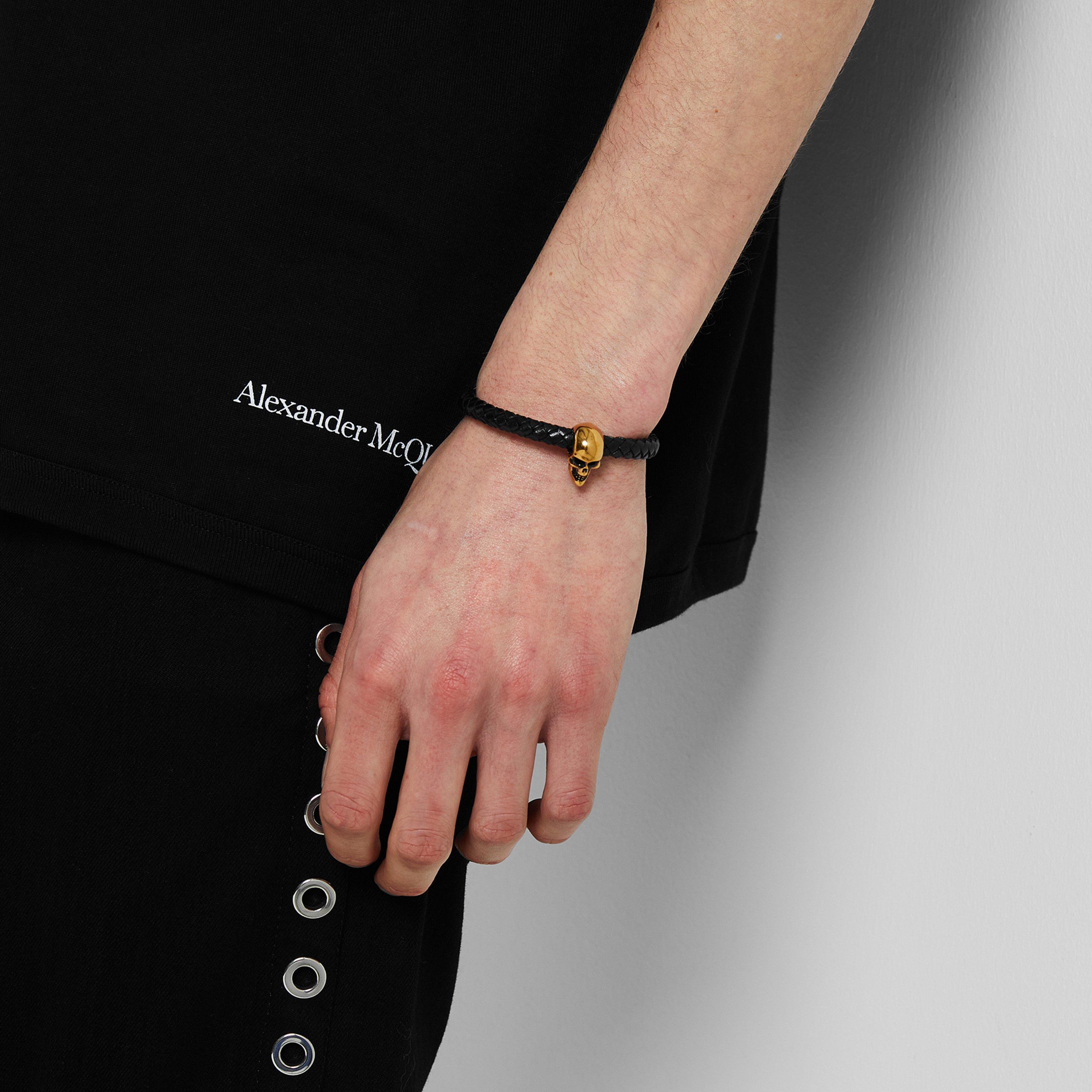 Alexander McQueen Skull Leather Bracelet | Flannels