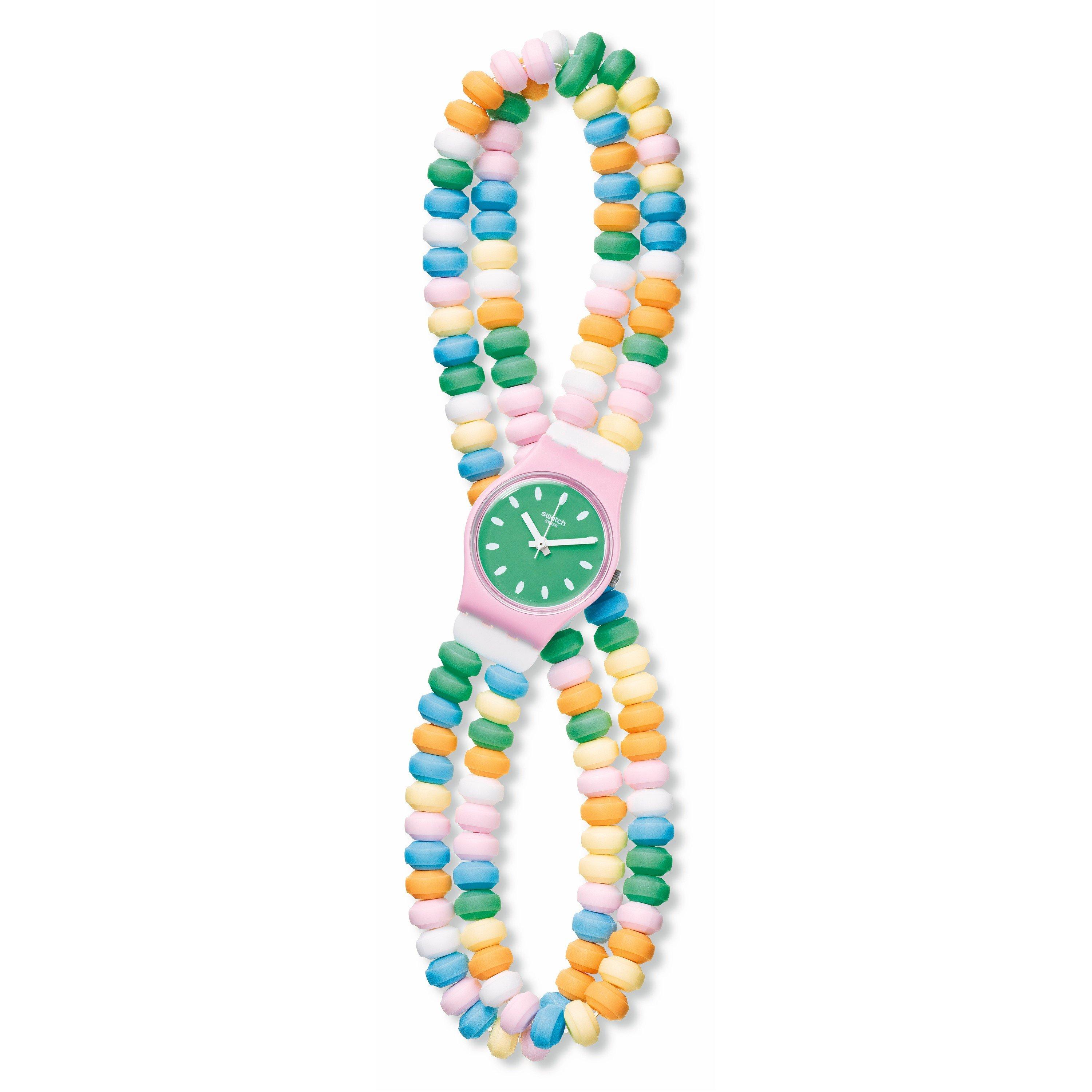 Green/Pink - Swatch - Adults Caramel Analogue Quartz Watch - 2