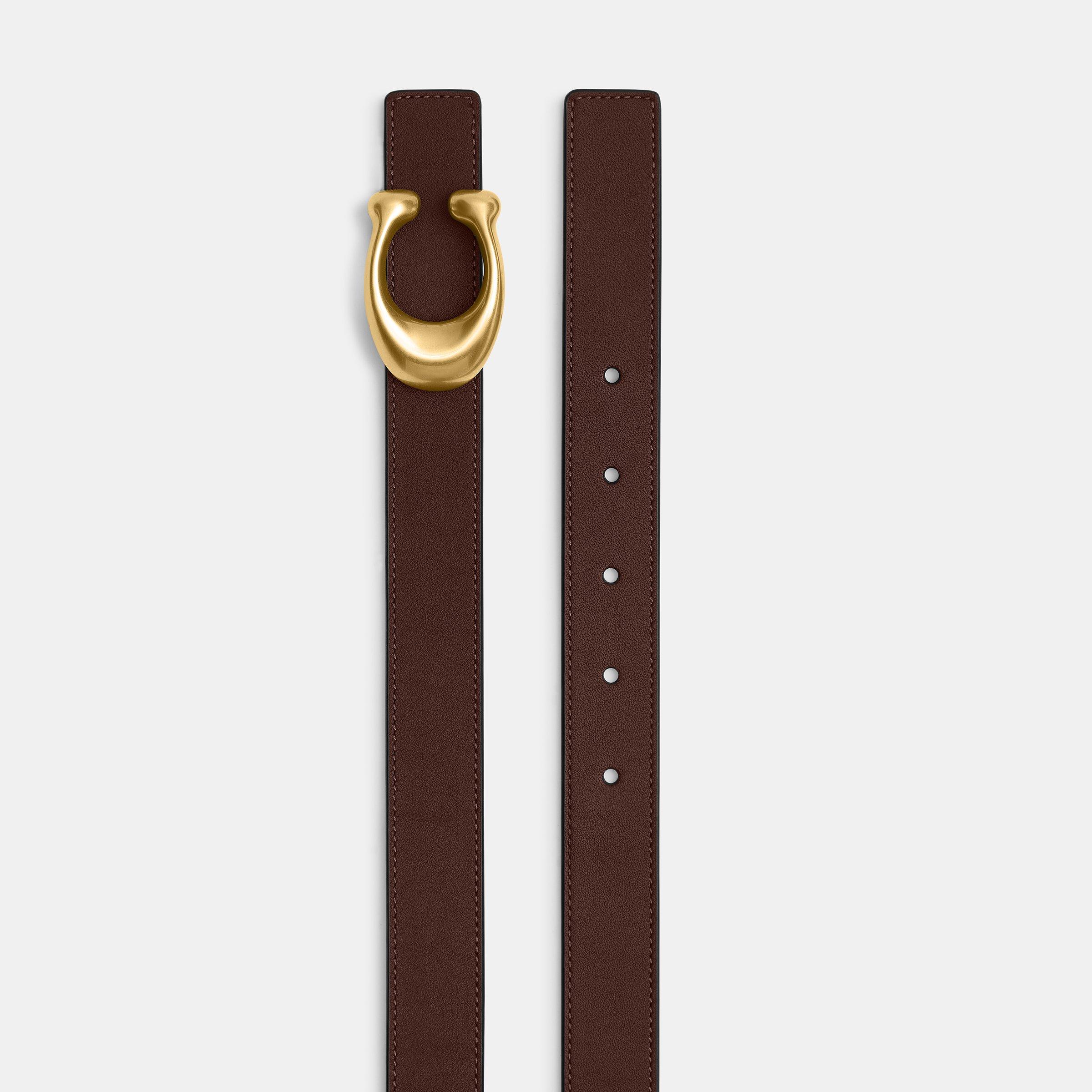 MAPLE BLACK - Coach - Women's Leather Belt
