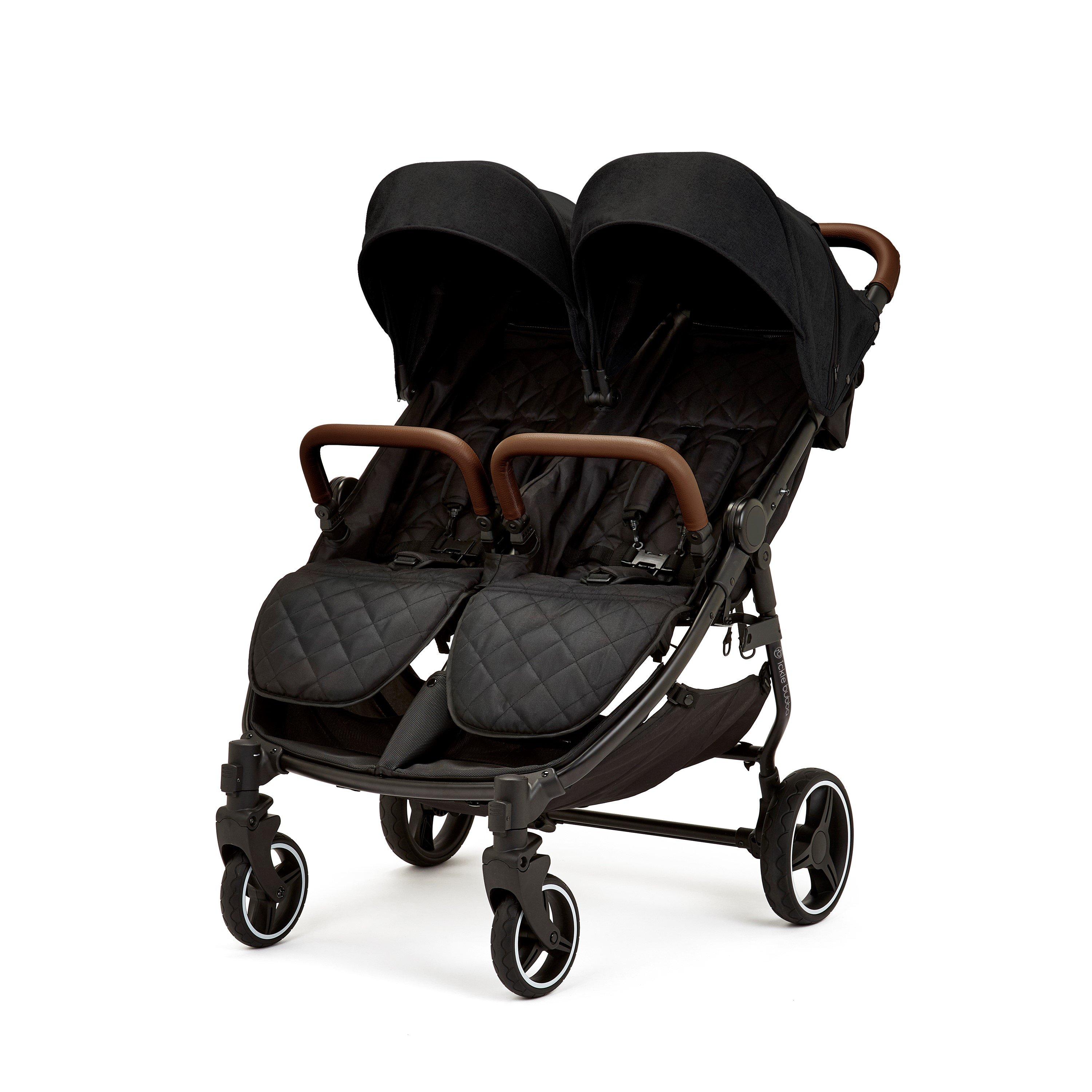 Ickle Bubba  Newborn Venus Double Stroller - Black/Tan - one