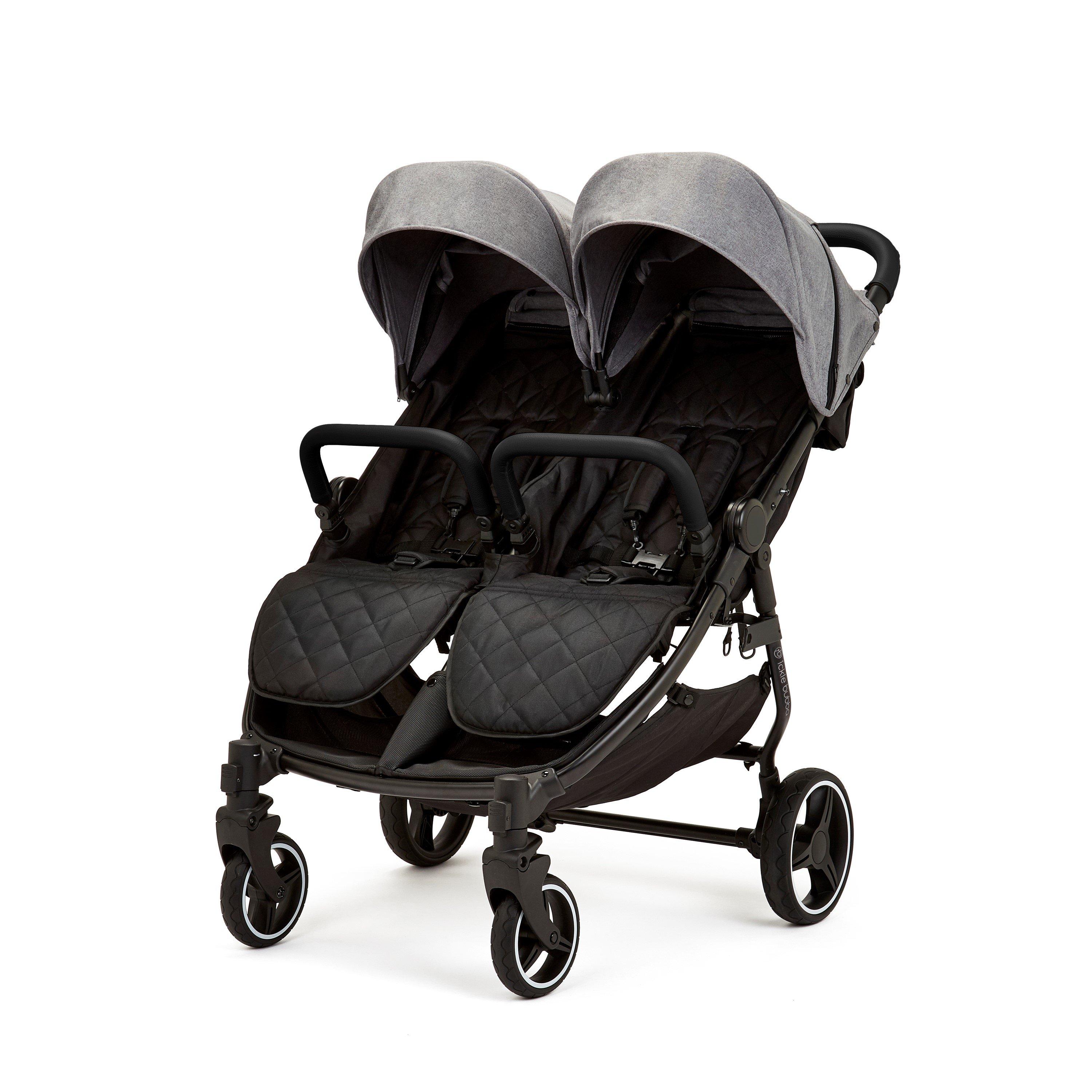 Space Grey/Blac - Ickle Bubba - Venus Double Stroller - 1