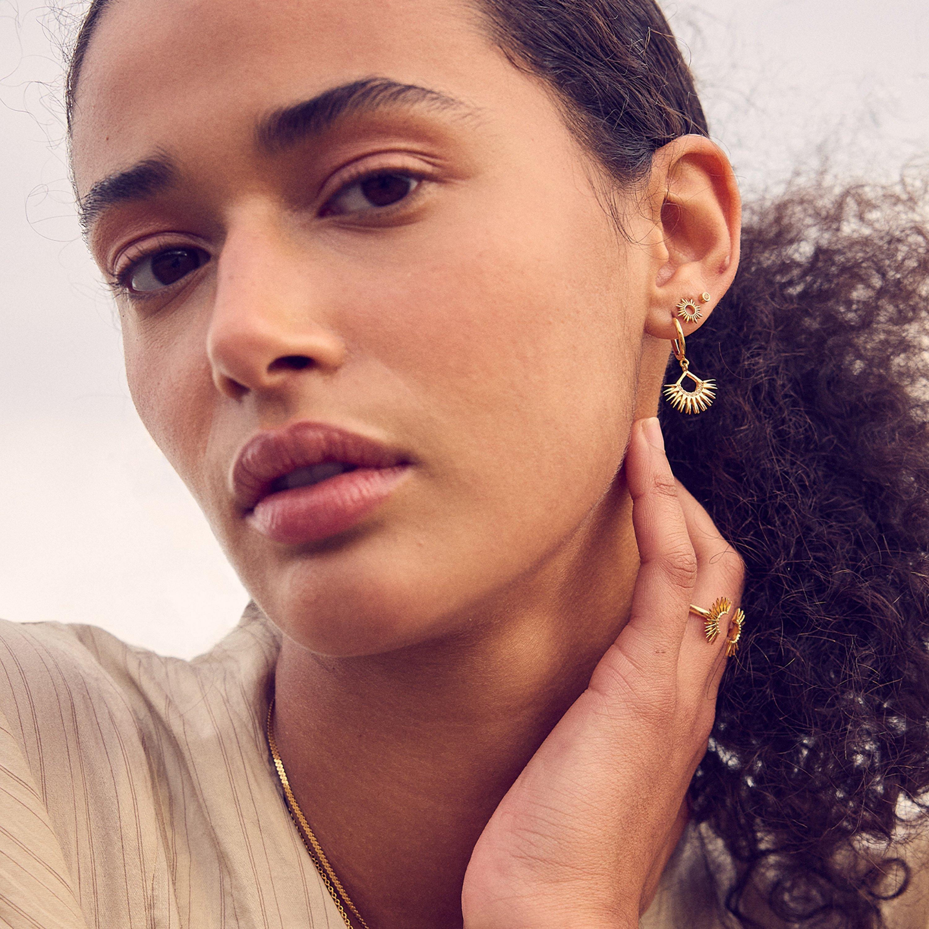 Gold - Rachel Jackson London - Rachel  Sun Hug Hoop Ld54 - 2