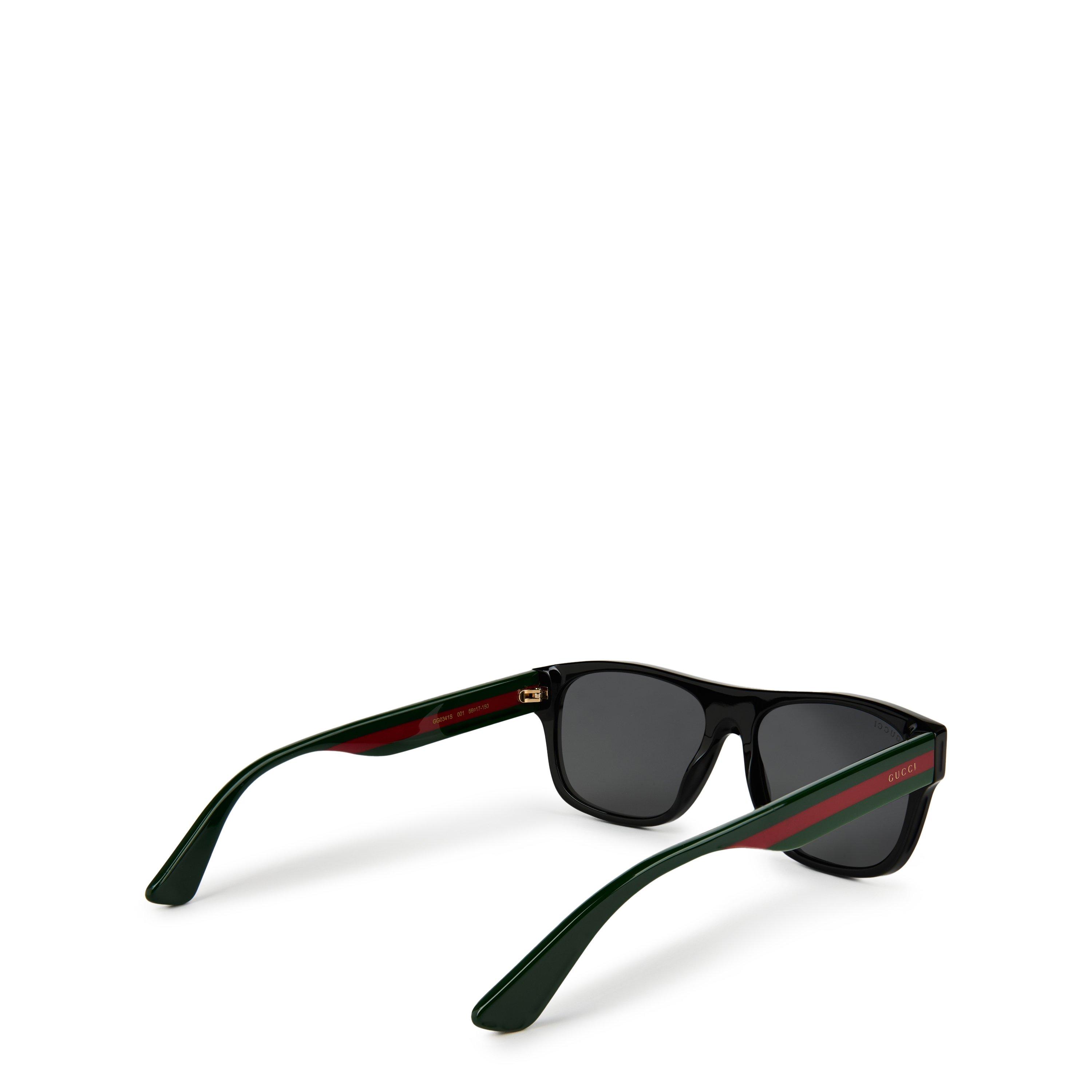 Blk/Multi/Grey - Gucci - Men's Web Square Sunglasses - 7