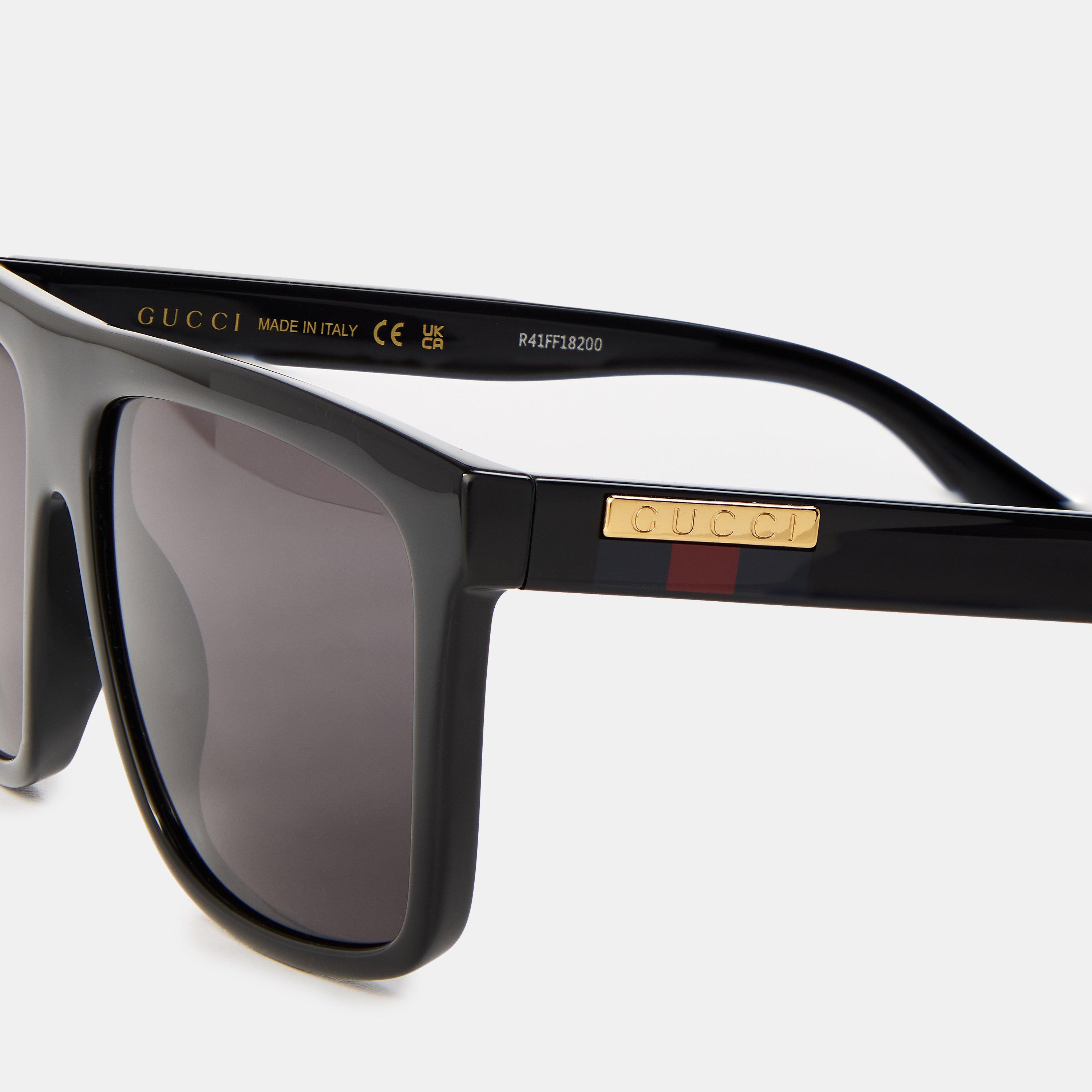 Blk/Multi/Grey - Gucci - Men's Web Square Sunglasses - 4