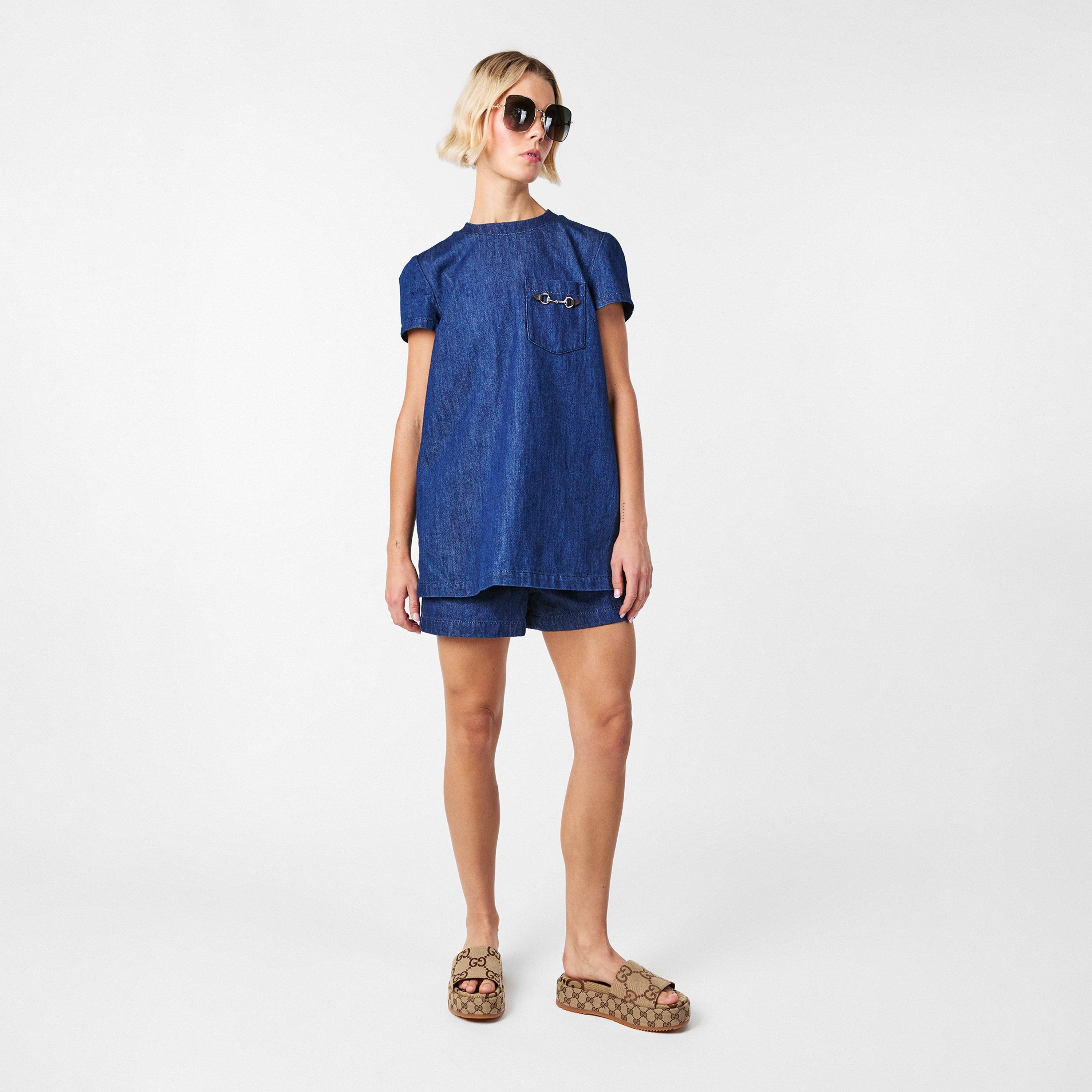 Grey/Gold - Gucci - Women's Square Frame Sunglasses - 7