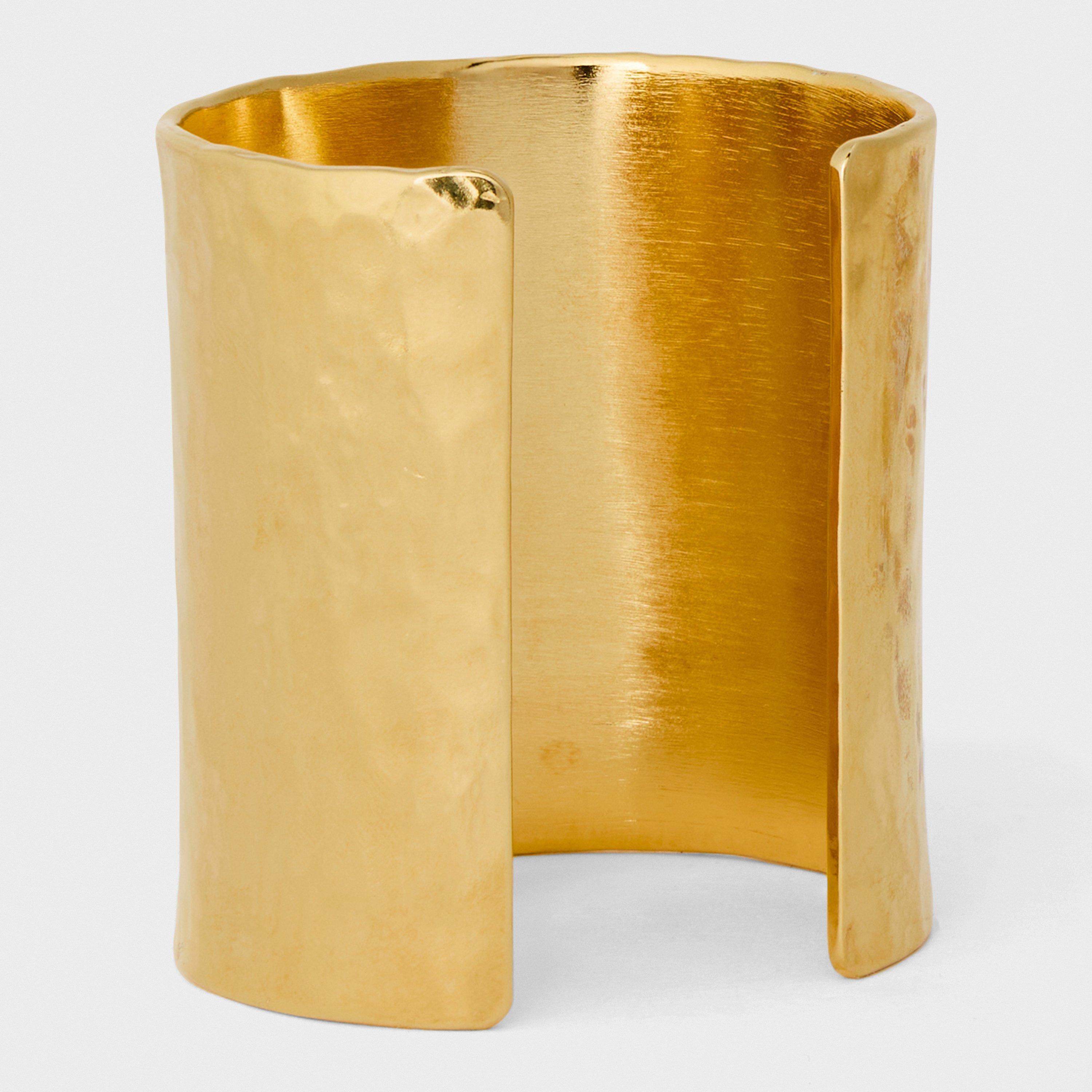 Brass Gold - Saint Laurent - Women's Large Monogram Cuff Bracelet - 2