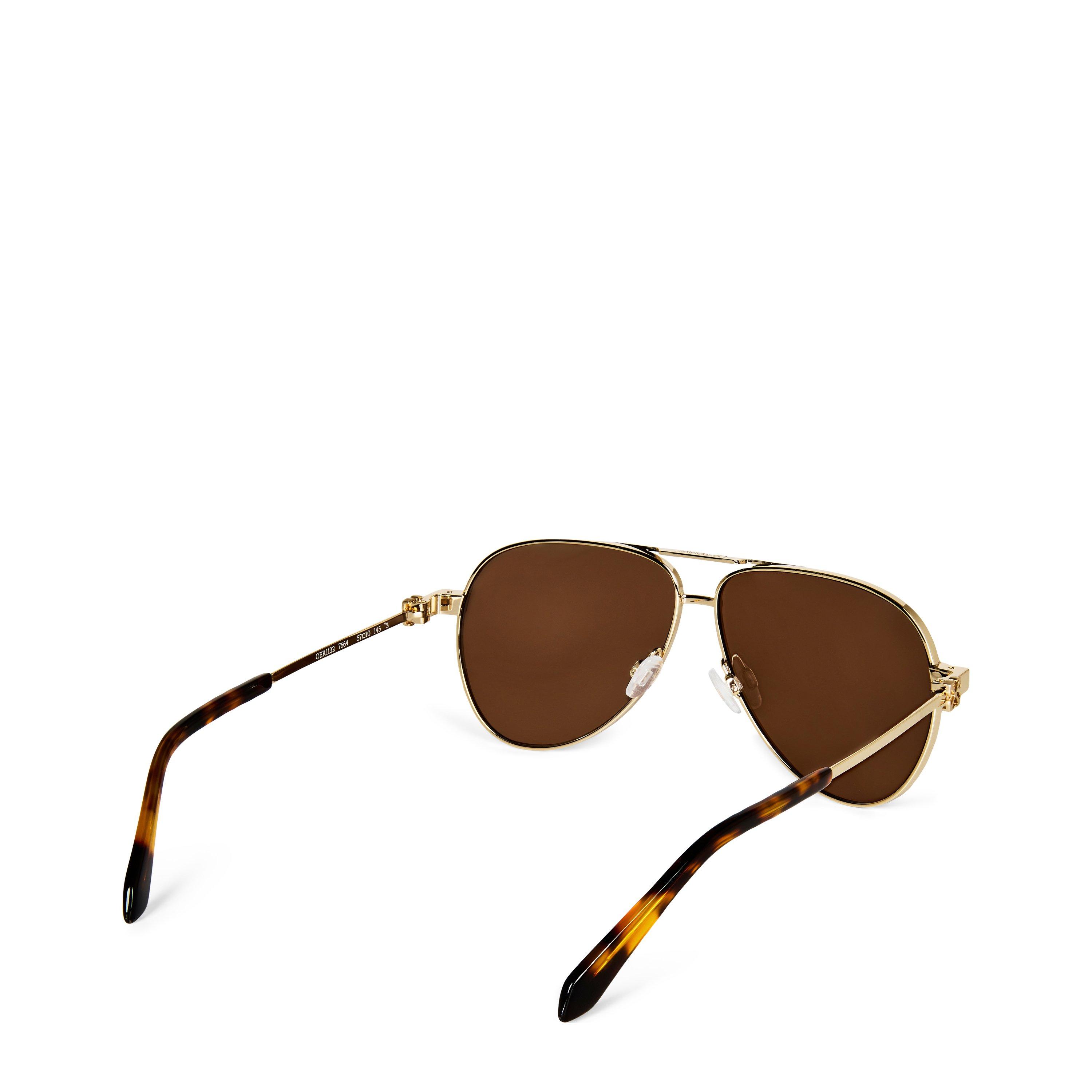 7664 Brown - Off White - Ruston 53 Aviator Sunglasses - 4
