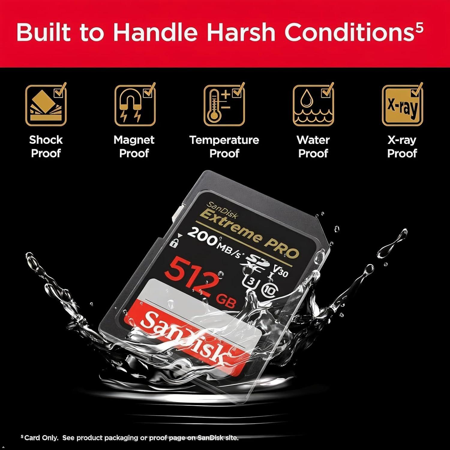 Black - SanDisk - Extreme PRO 512GB SDXC Class 10 - 5