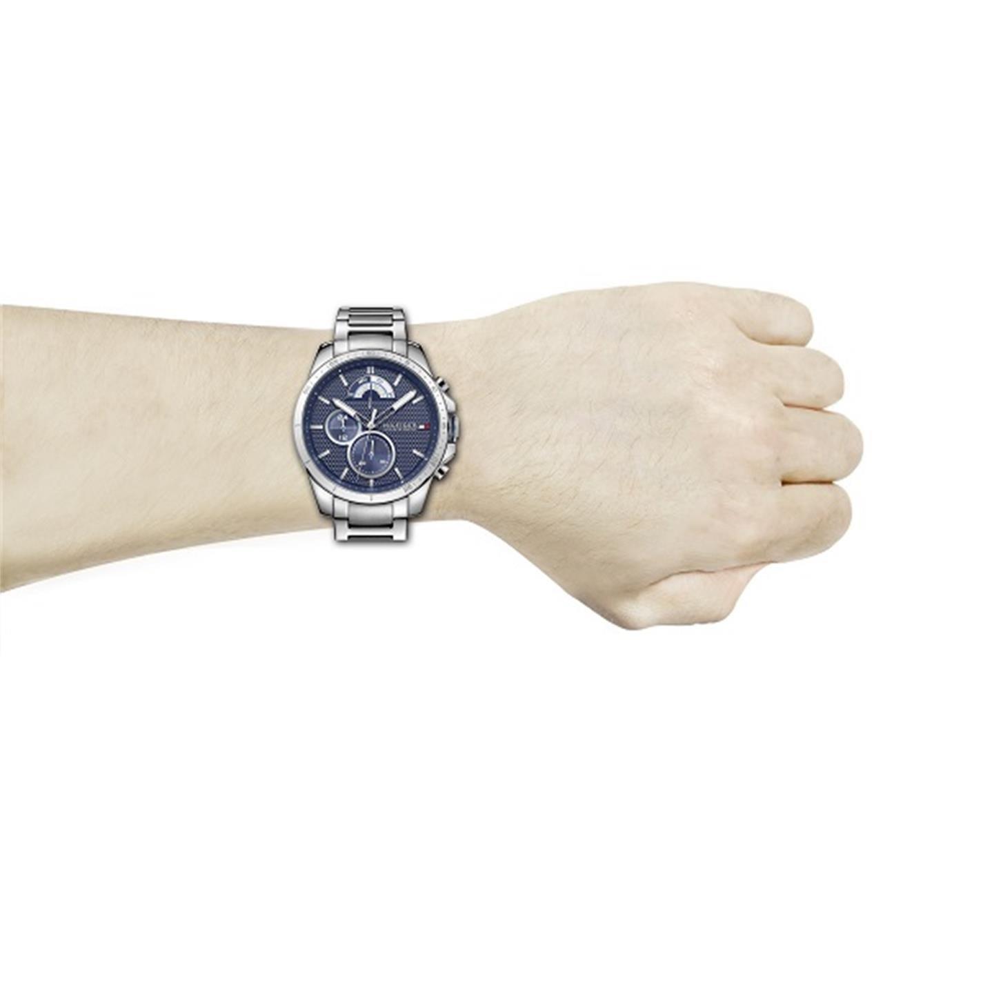 Silver/Blue - Tommy Hilfiger - Semi Gloss Dial Watch - 8