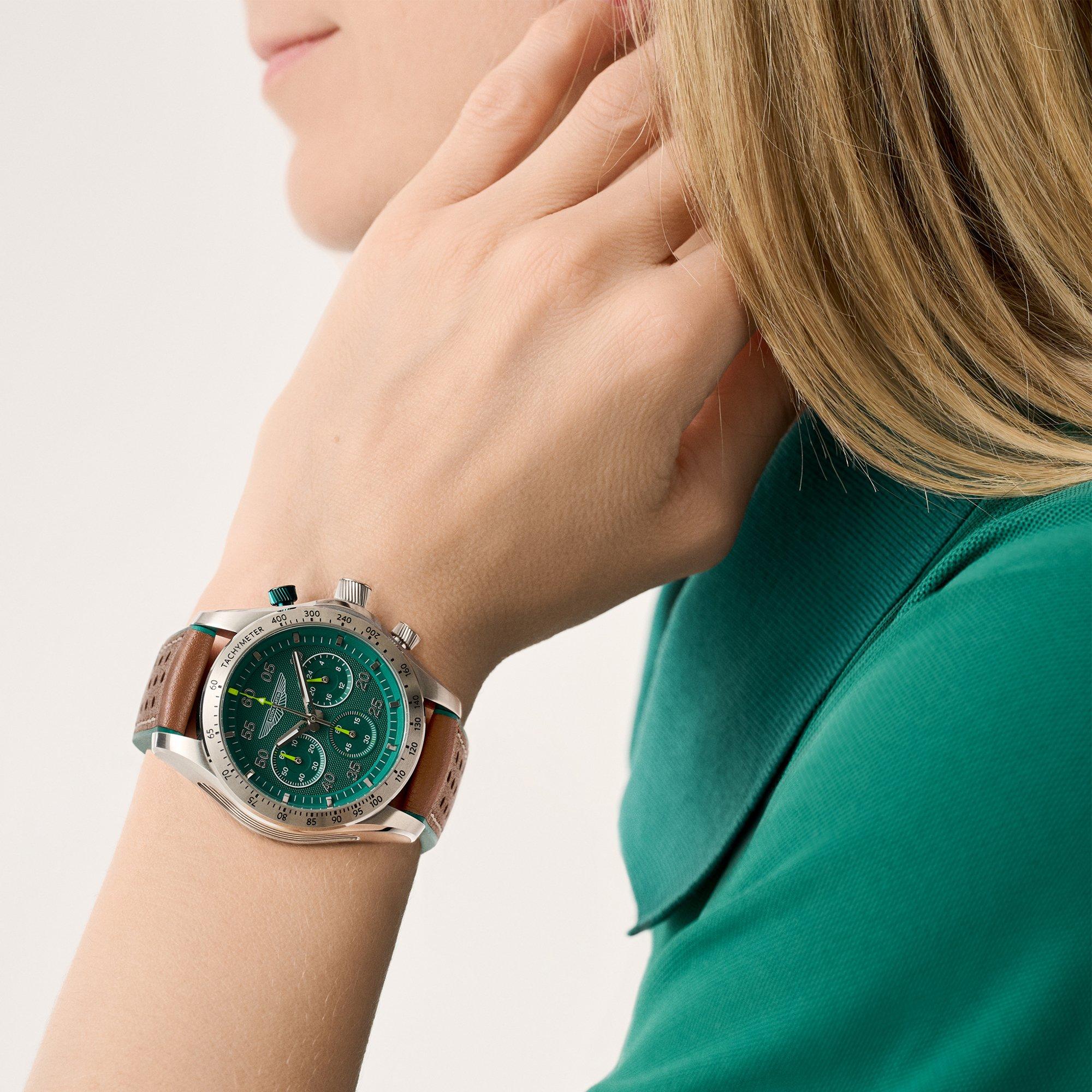 Green/Silver - Aston Martin - Men's AMR Signature Quartz Analogue Quartz Watch - 3