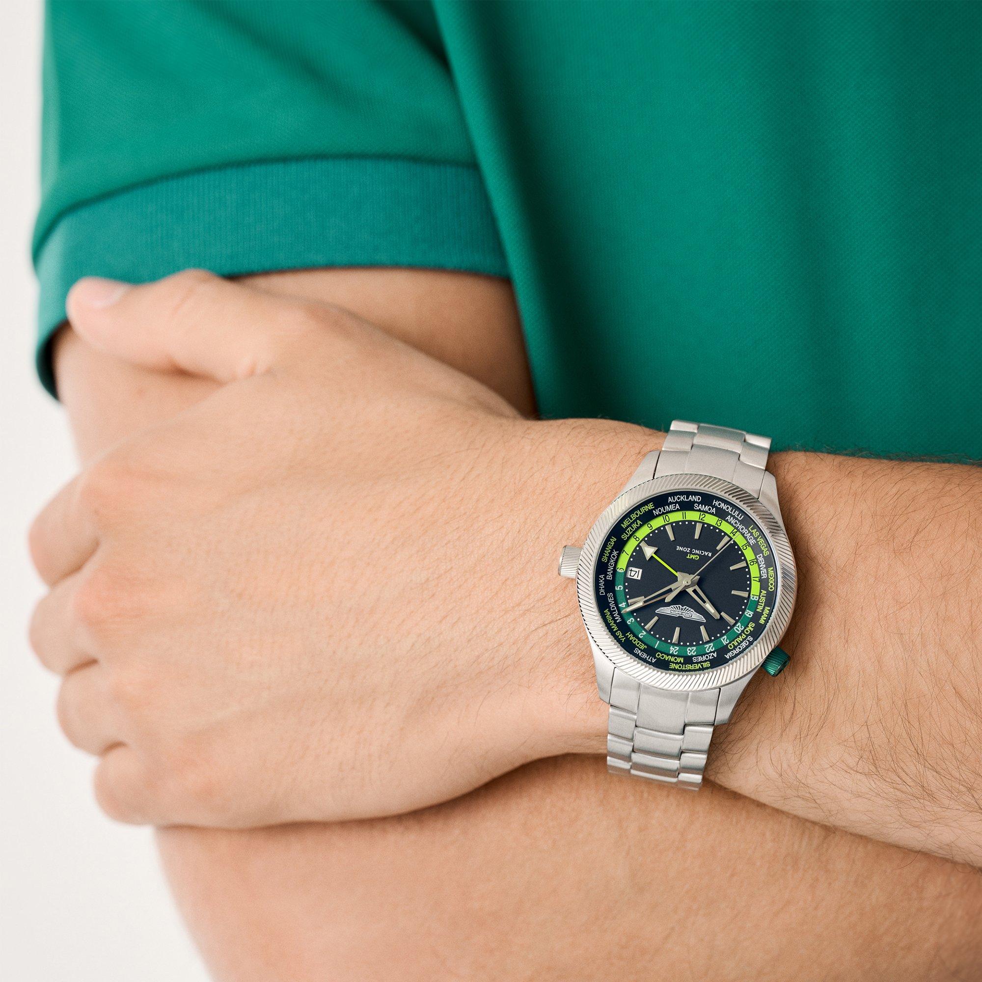 Black/Silver - Aston Martin - Men's AMR GMT Racing Analogue Quartz Watch - 2