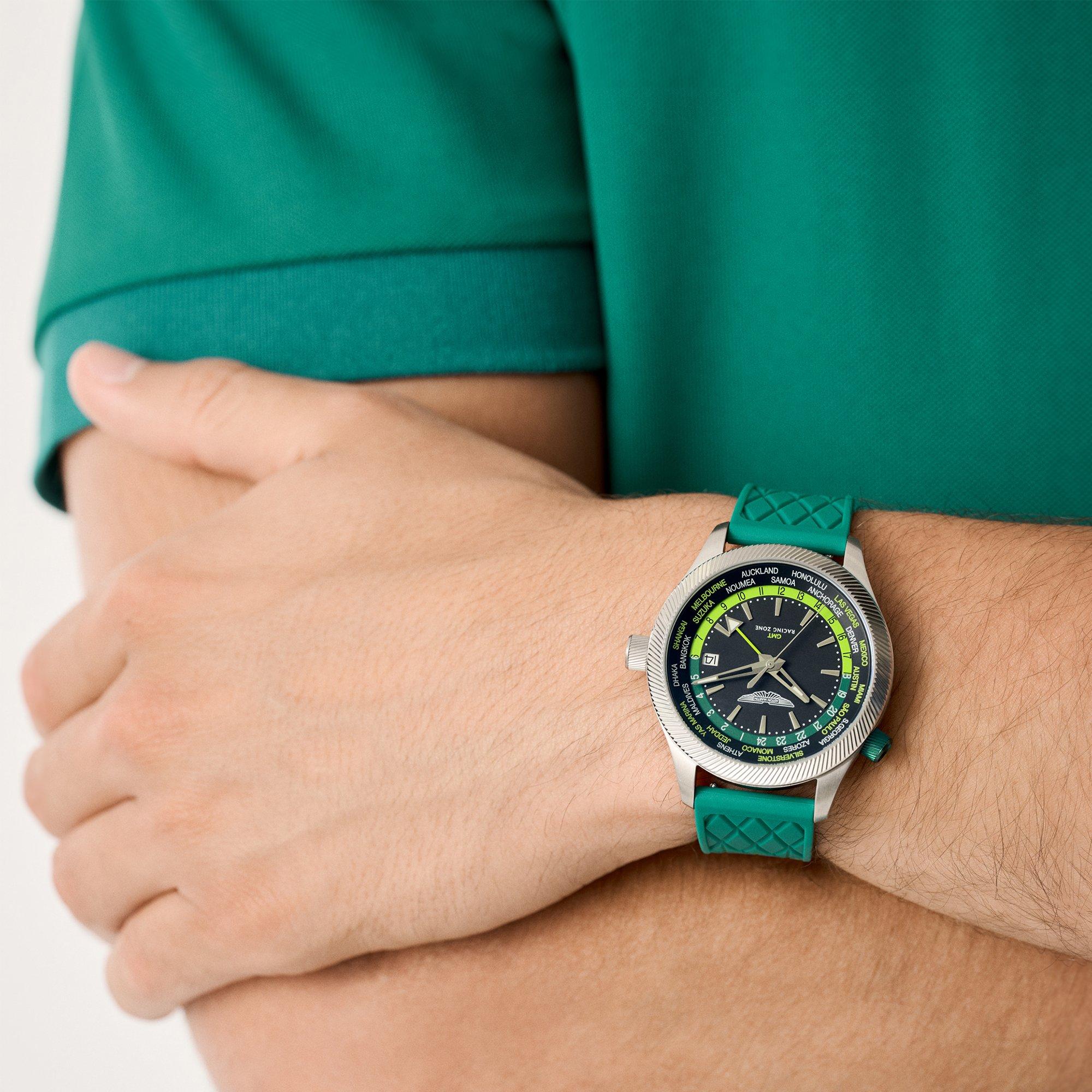 Black/Silver - Aston Martin - Men's AMR GMT Racing Analogue Quartz Watch - 3