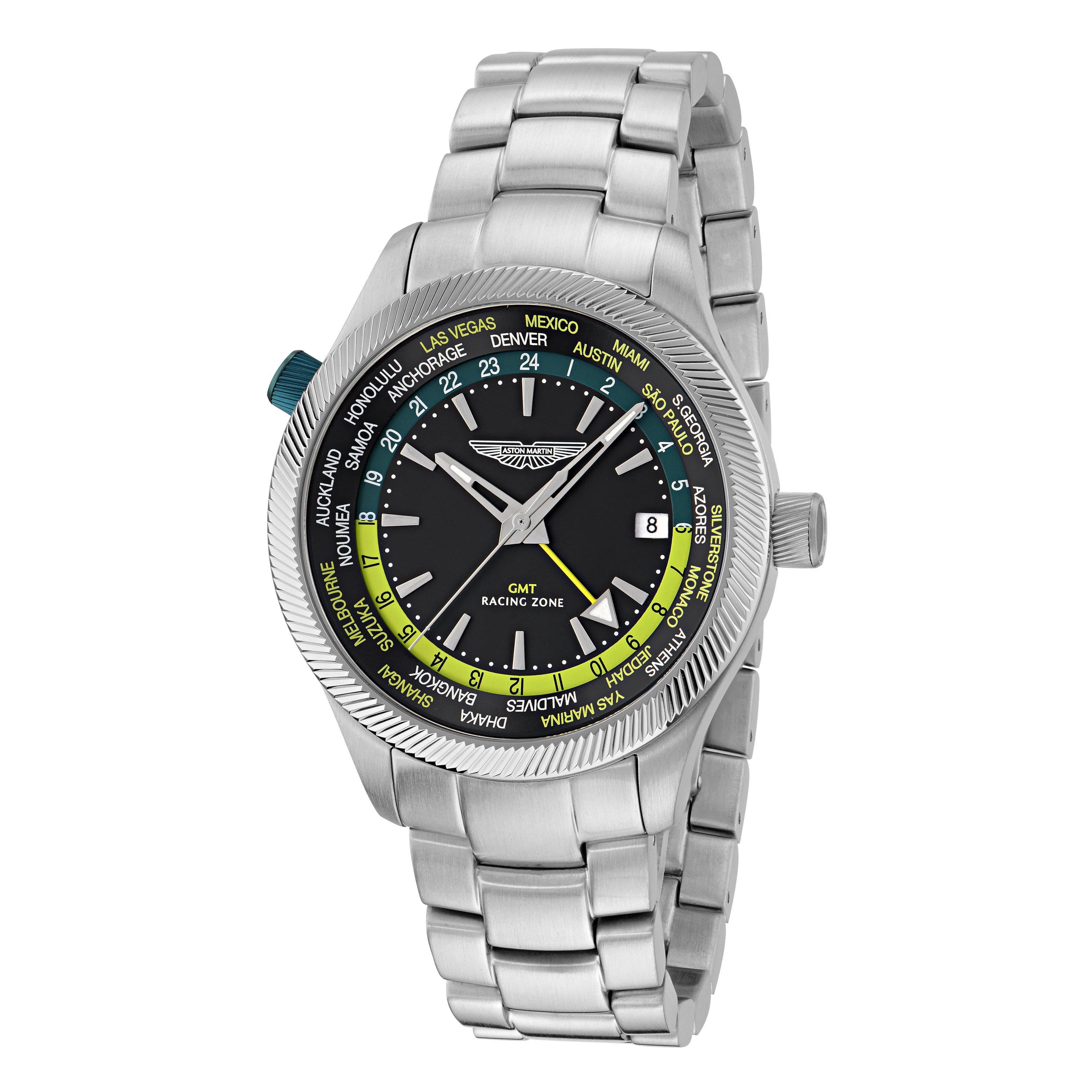 Black/Silver - Aston Martin - Men's AMR GMT Racing Analogue Quartz Watch - 5