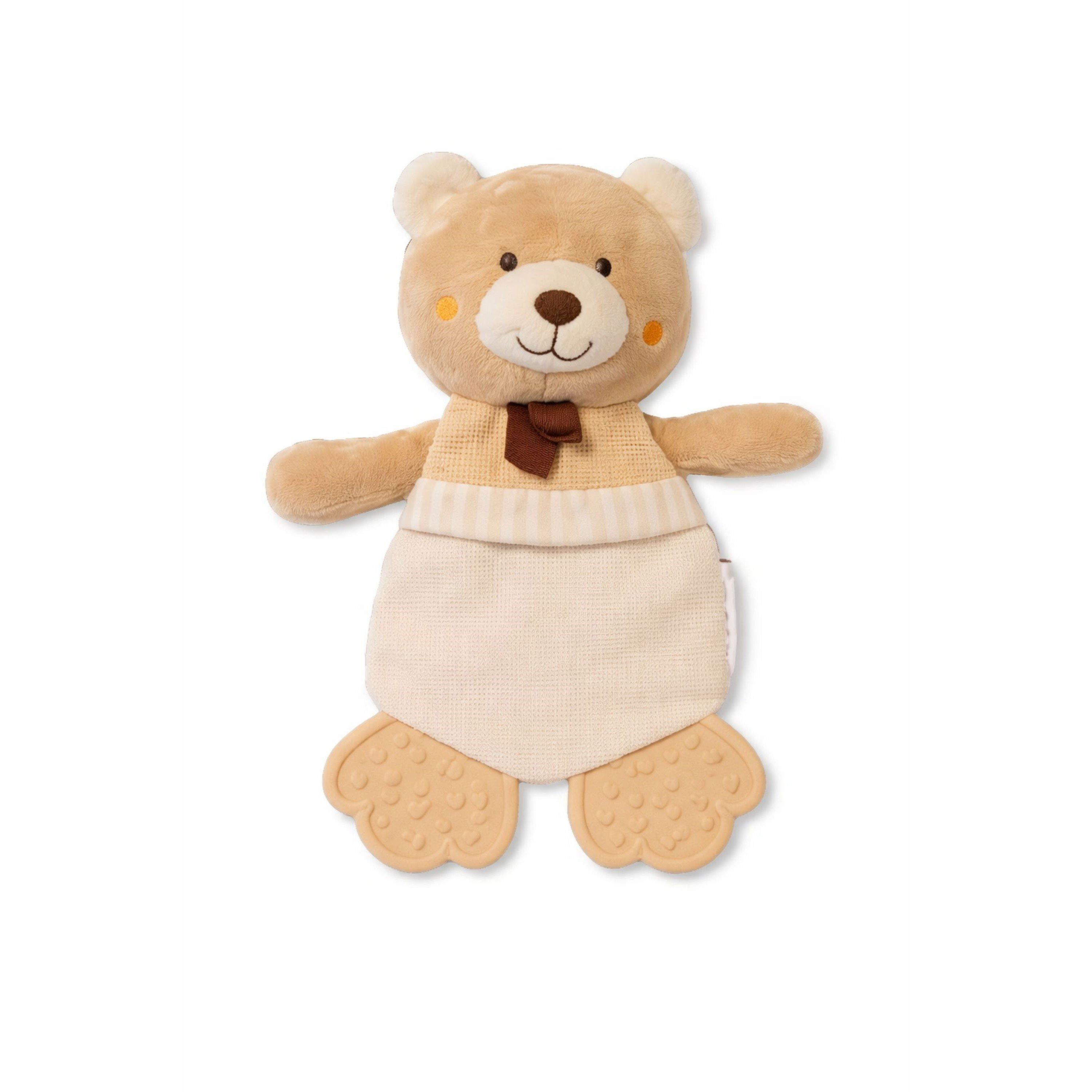 Cute And Co  Newborn Cute & Co Baby Bear Comforter With Rattle Teethers And Crinkle Paper - Taupe