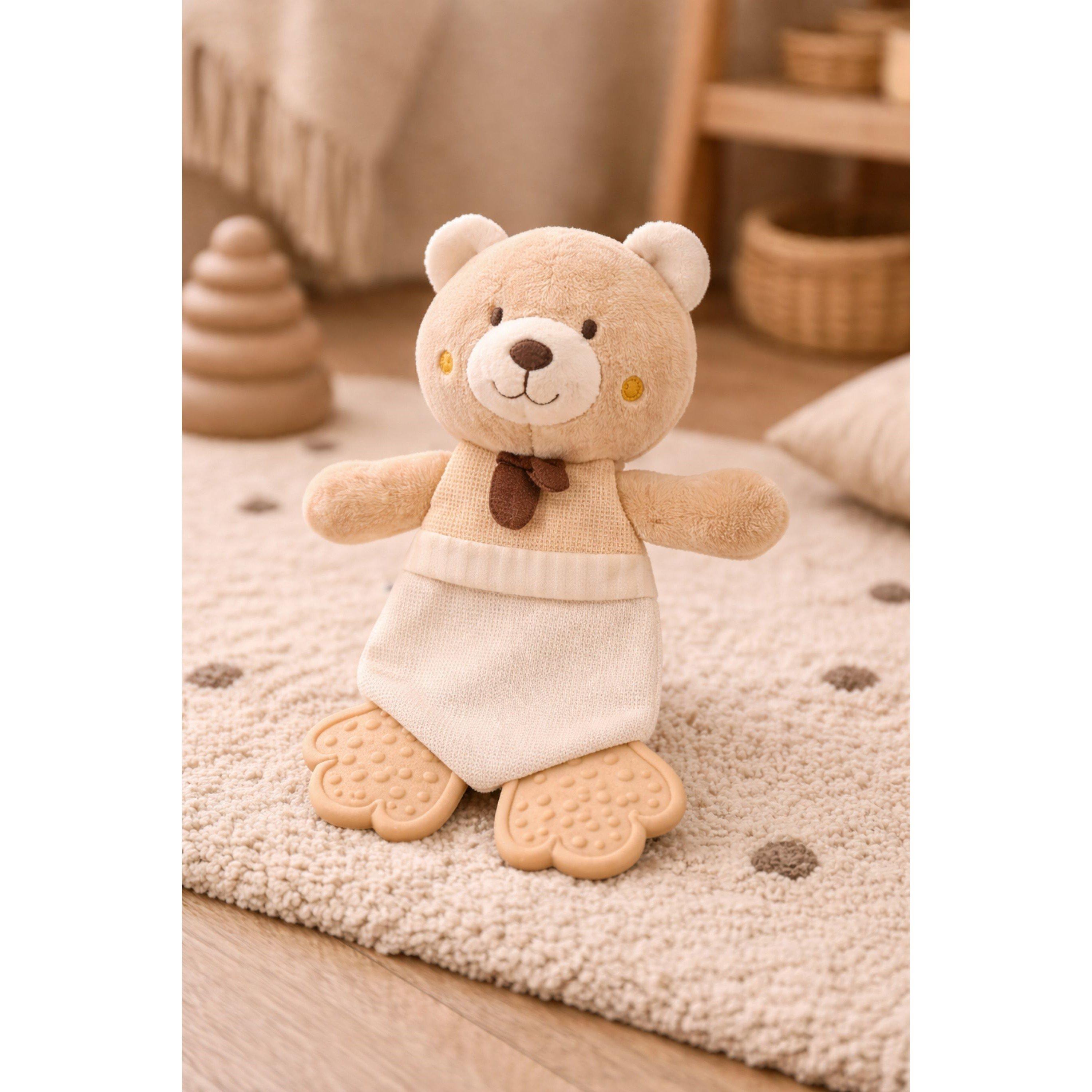 Taupe - Cute and Co - Cute & Co  Baby Bear Comforter with Rattle Teethers and Crinkle Paper - 4