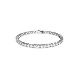 Swarovski Matrix Tennis Bracelet, Round Cut, White, Rhodium Plated