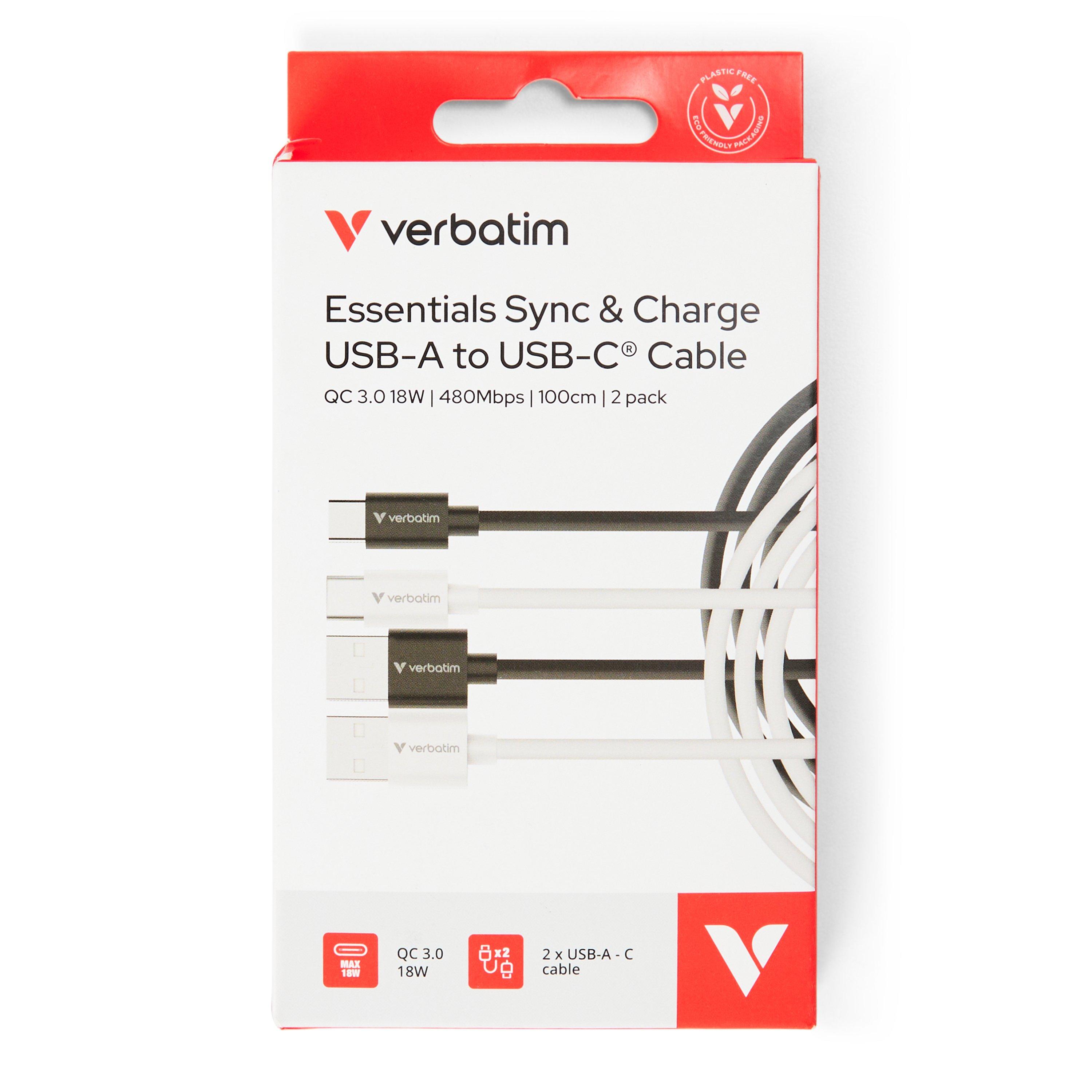 White - Verbatim - Verbat 1M USB-A to USB 00 - 1