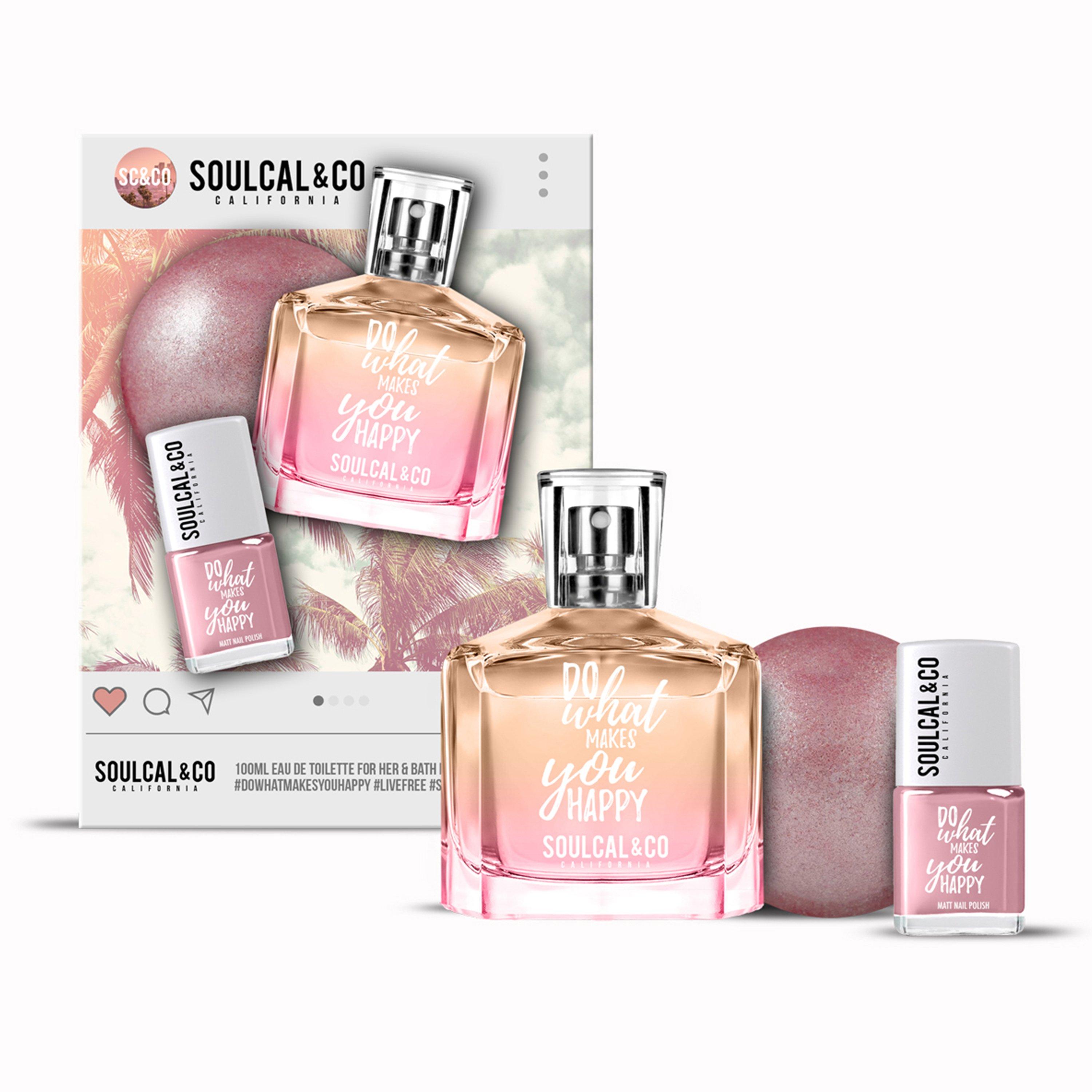 100ml EDT - SoulCal - Cal 100ml Eau De Toilette 90g Bath Bomb and 6ml Nail Polish Pamper Gift Set