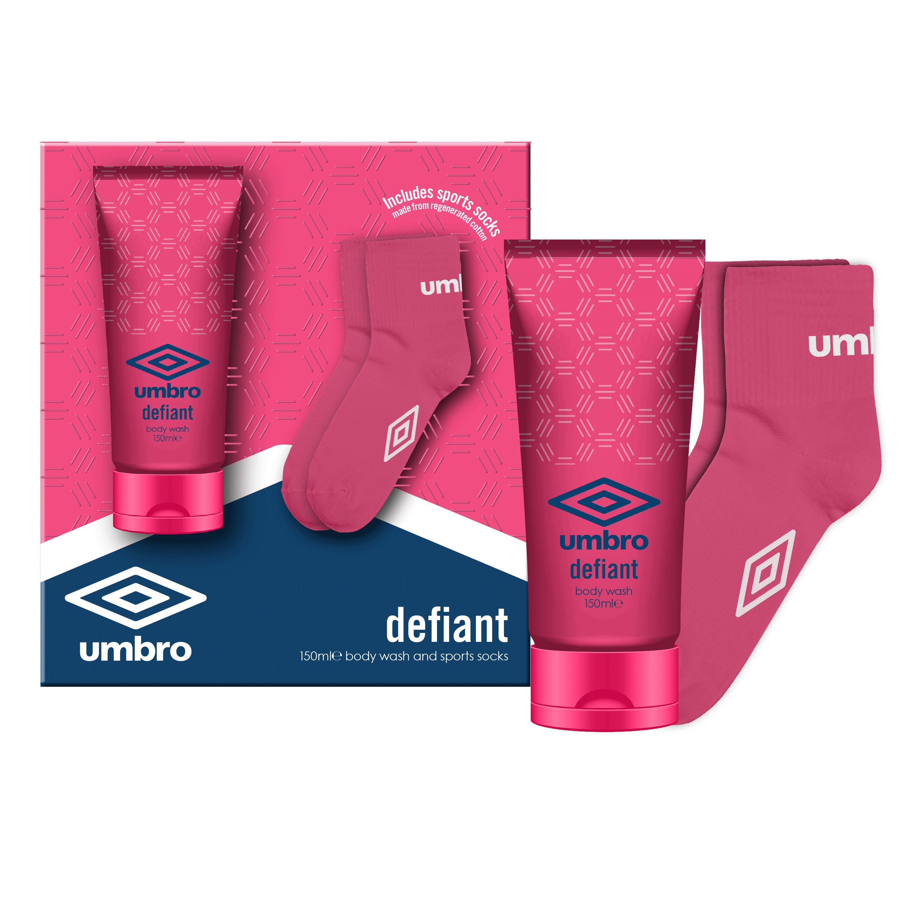 Defiant 150ml - Umbro - Ladies 150ml Body Wash and Ankle Socks Gift Set in Defiant