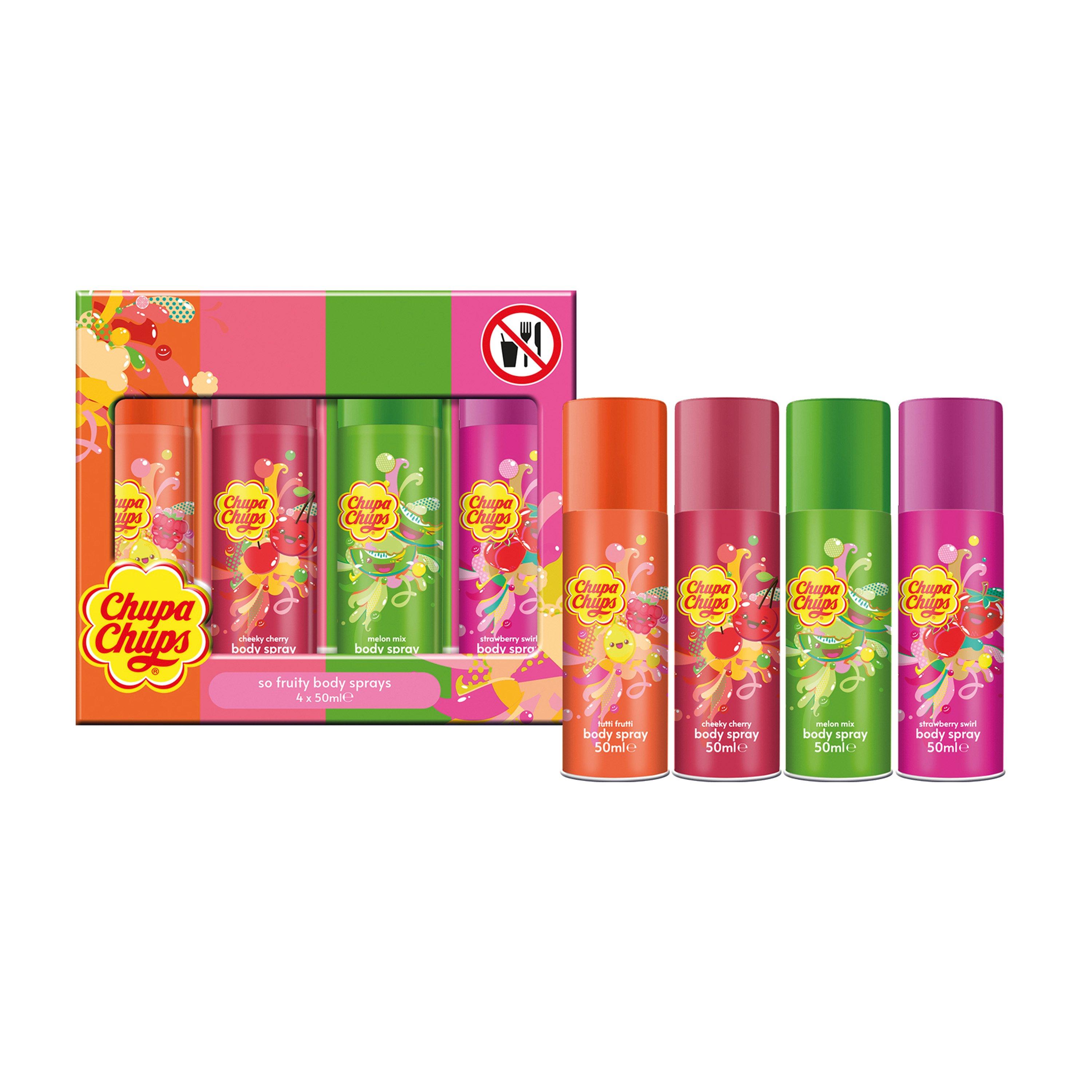 4 x 50ml - Chupa Chups - Four Assorted 50ml So Fruity Body Sprays