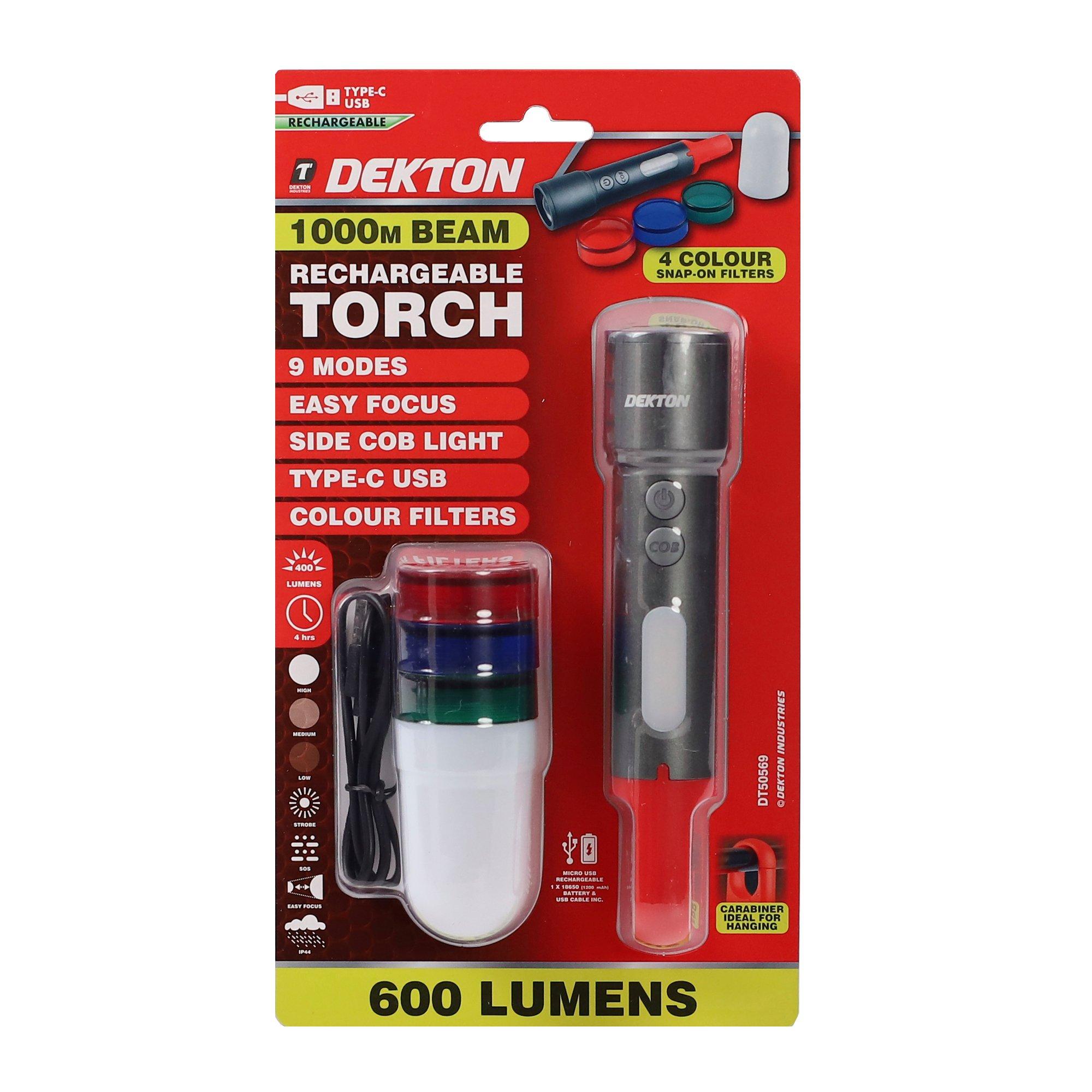 Black - Dekton - Multifunction Flashlight - 1