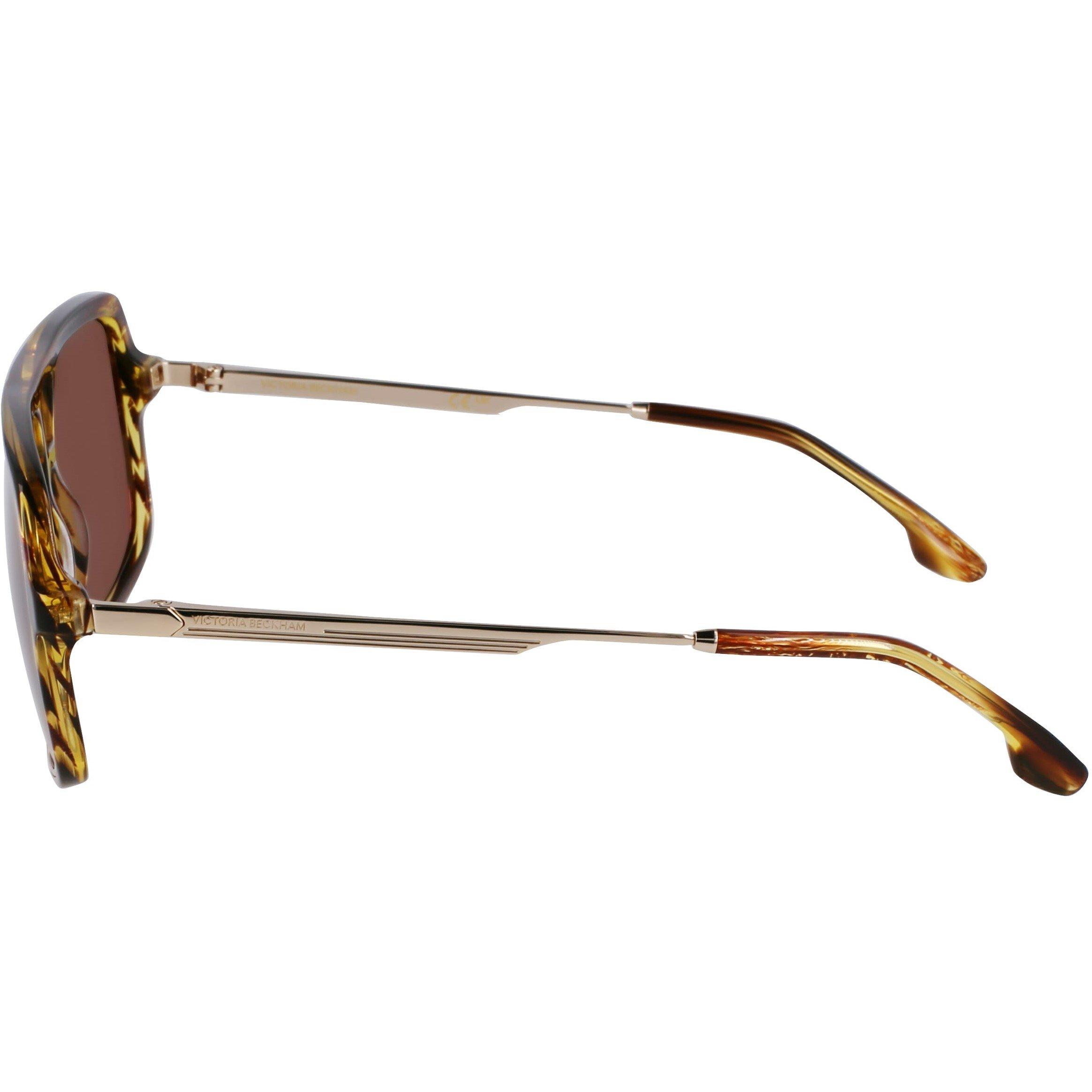 Striped Tobacco - Victoria Beckham - Women's VB246S Square Sunglasses - 3