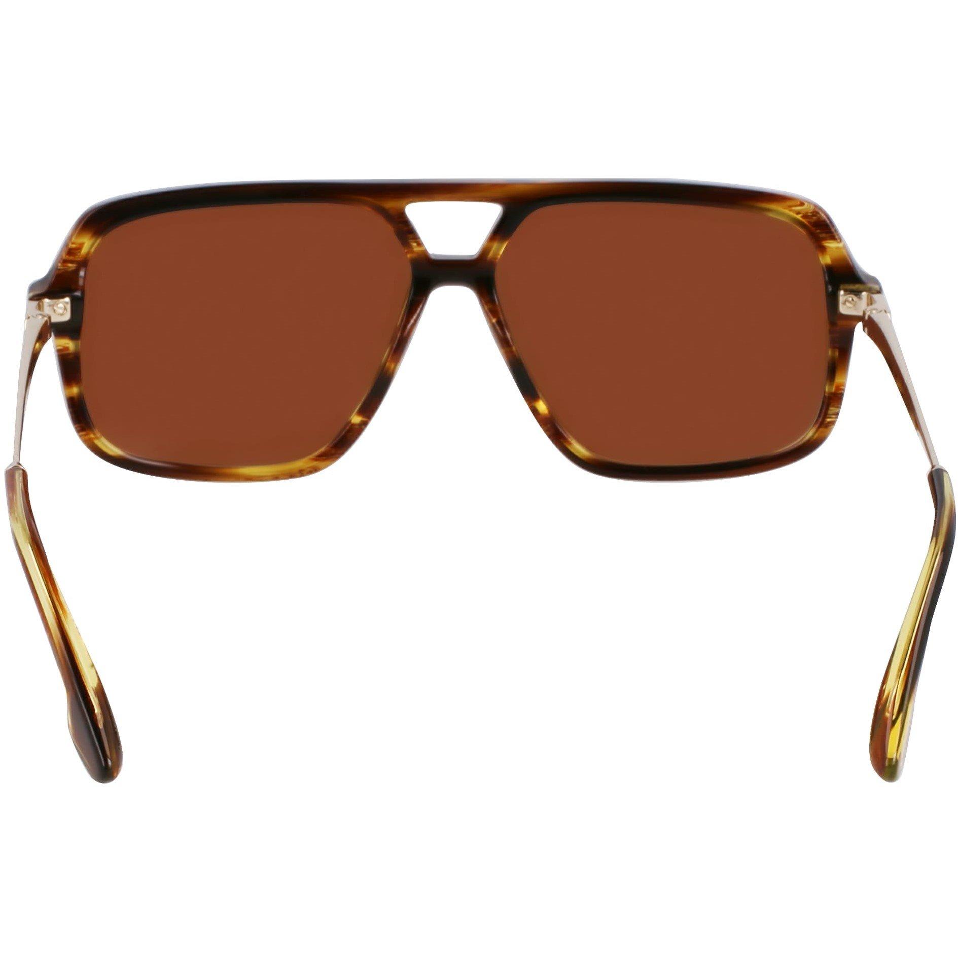 Striped Tobacco - Victoria Beckham - Women's VB246S Square Sunglasses - 5