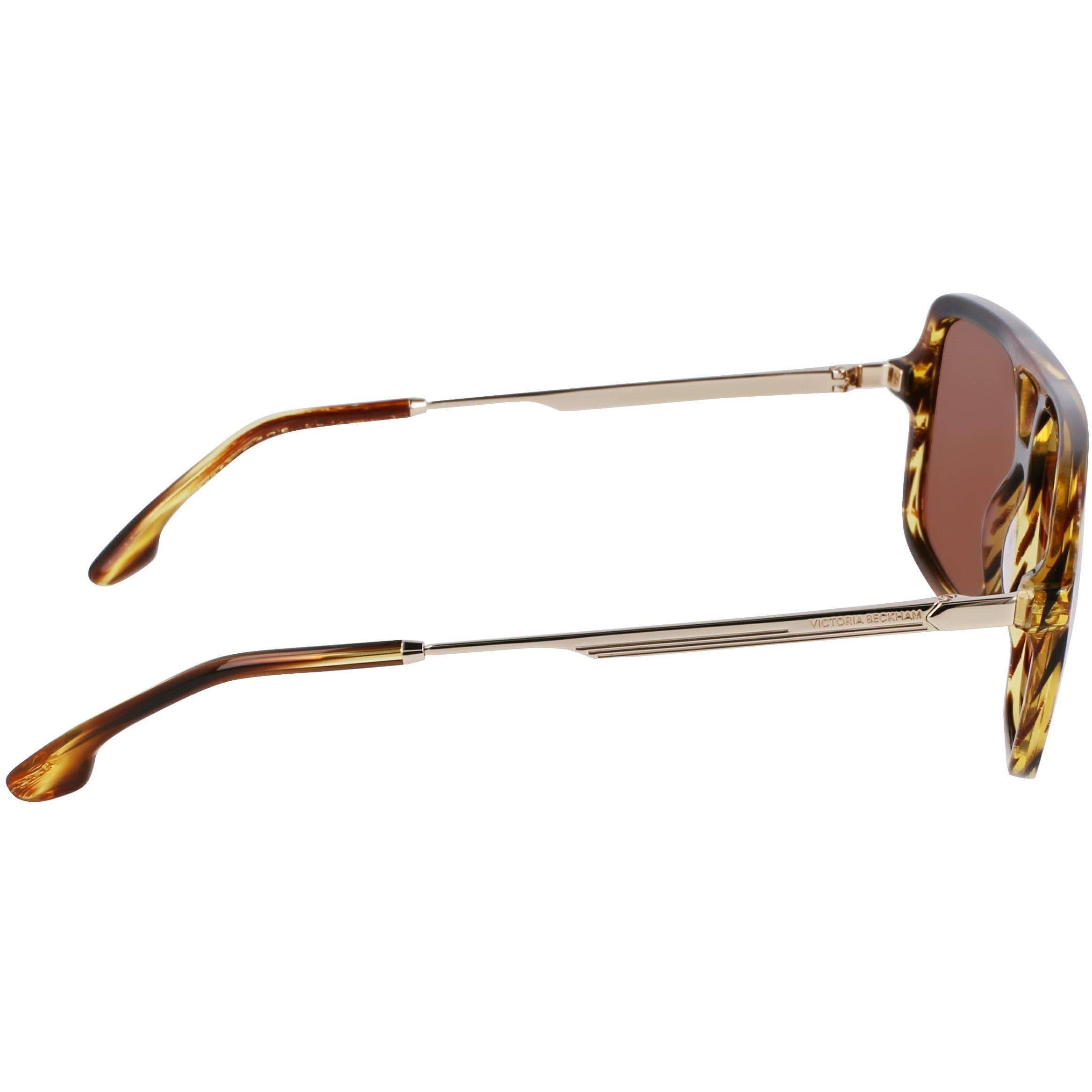 Striped Tobacco - Victoria Beckham - Women's VB246S Square Sunglasses - 7