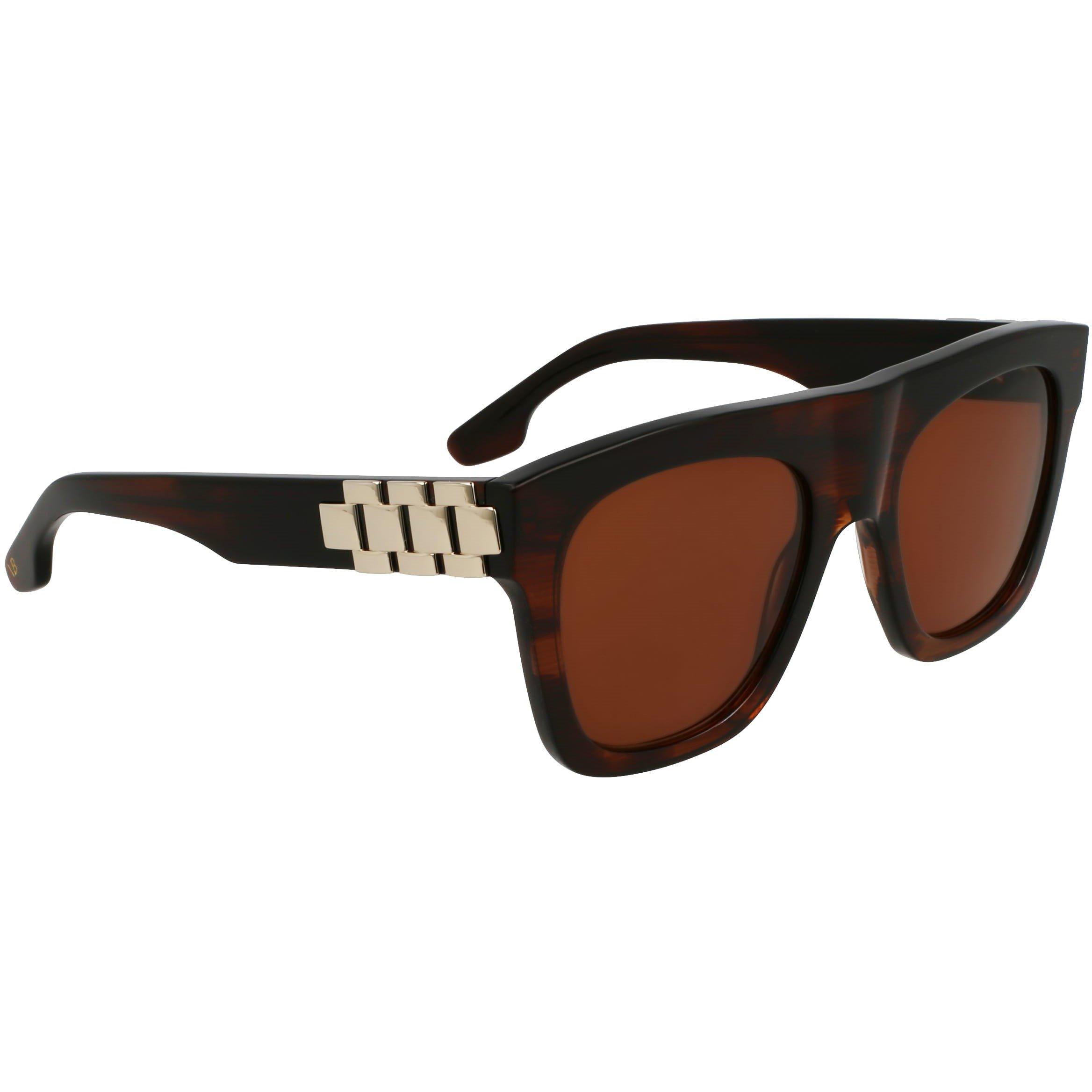 Brown Horn - Victoria Beckham - Women's VB675S Rectangle Sunglasses - 2