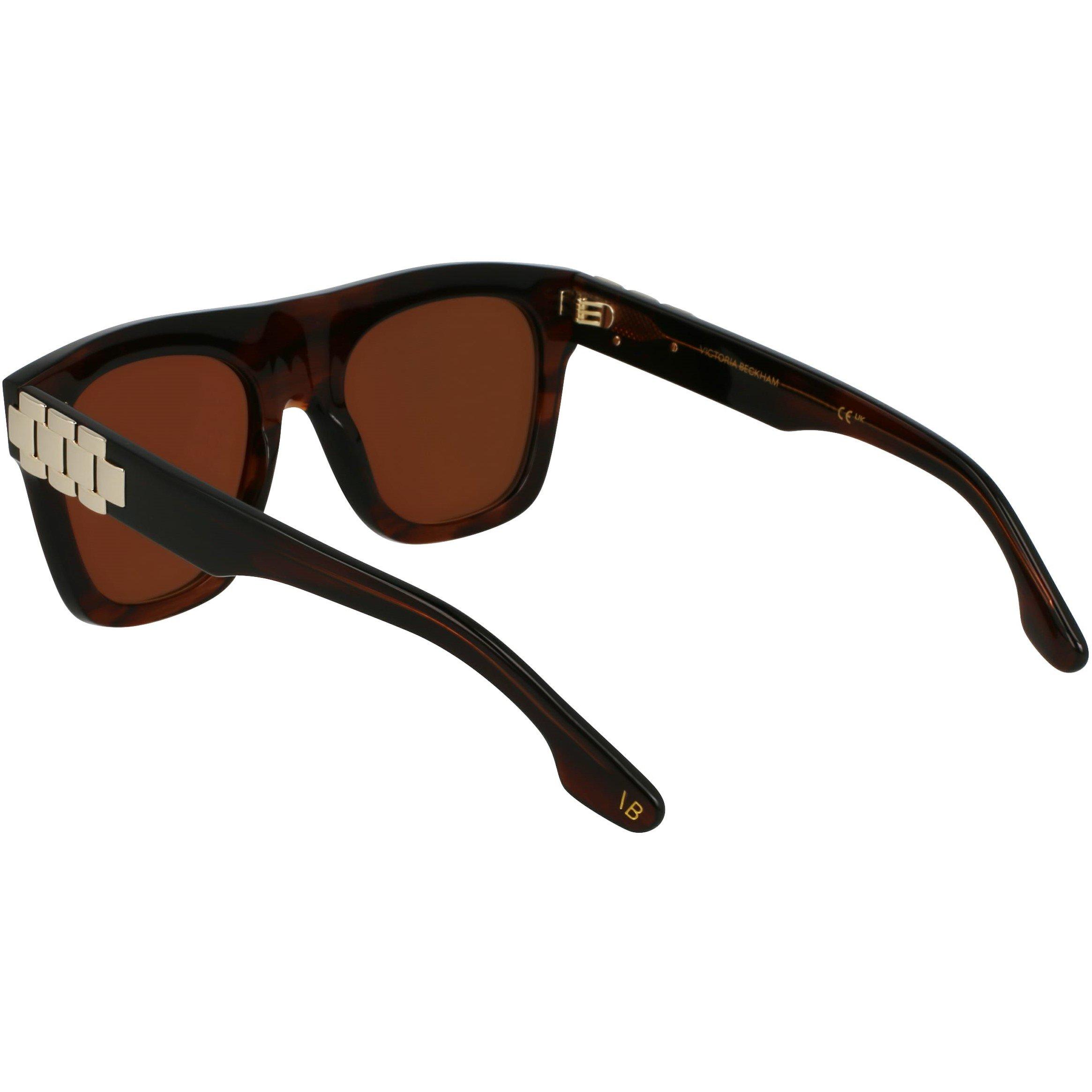 Brown Horn - Victoria Beckham - Women's VB675S Rectangle Sunglasses - 4