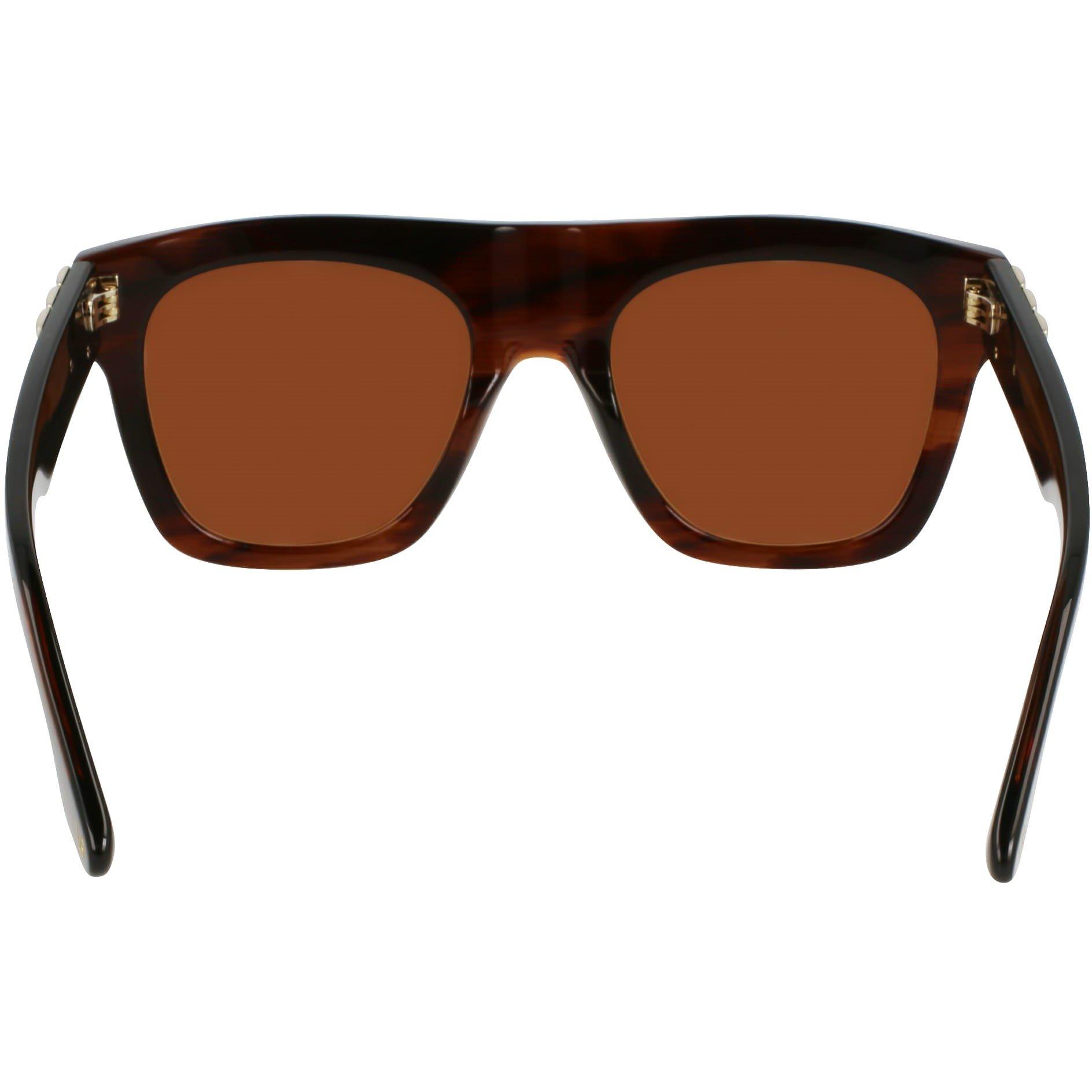 Brown Horn - Victoria Beckham - Women's VB675S Rectangle Sunglasses - 5