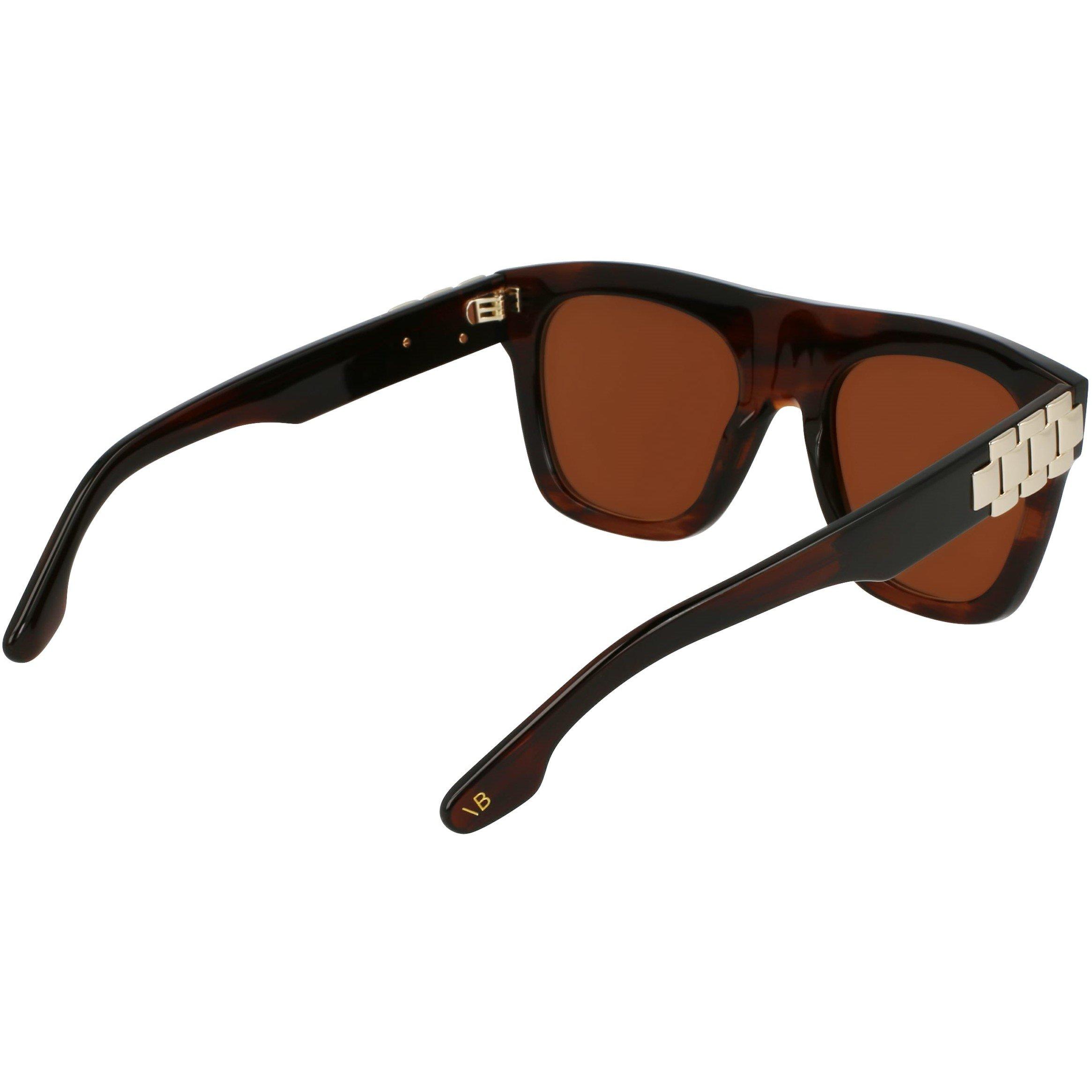 Brown Horn - Victoria Beckham - Women's VB675S Rectangle Sunglasses - 6