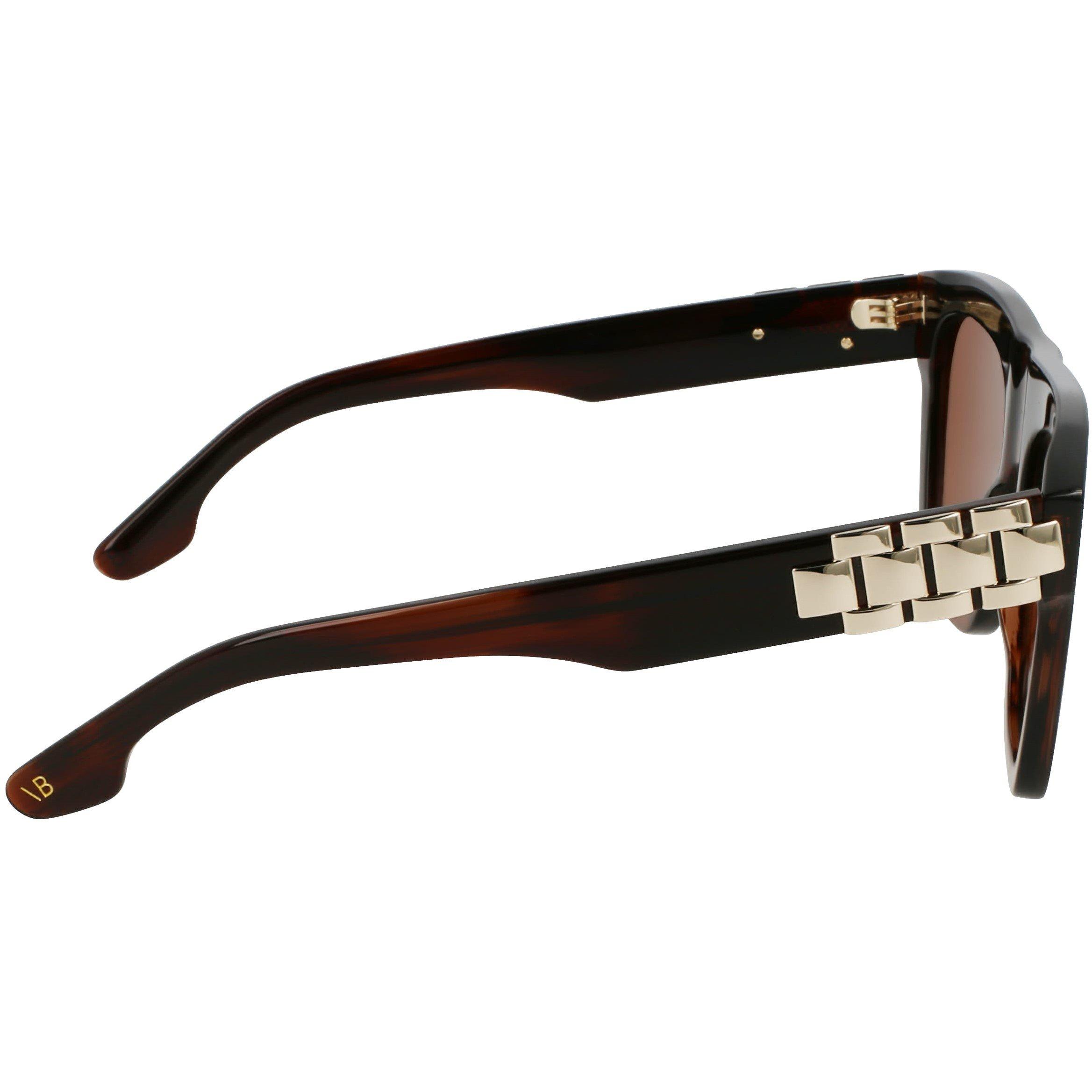 Brown Horn - Victoria Beckham - Women's VB675S Rectangle Sunglasses - 7