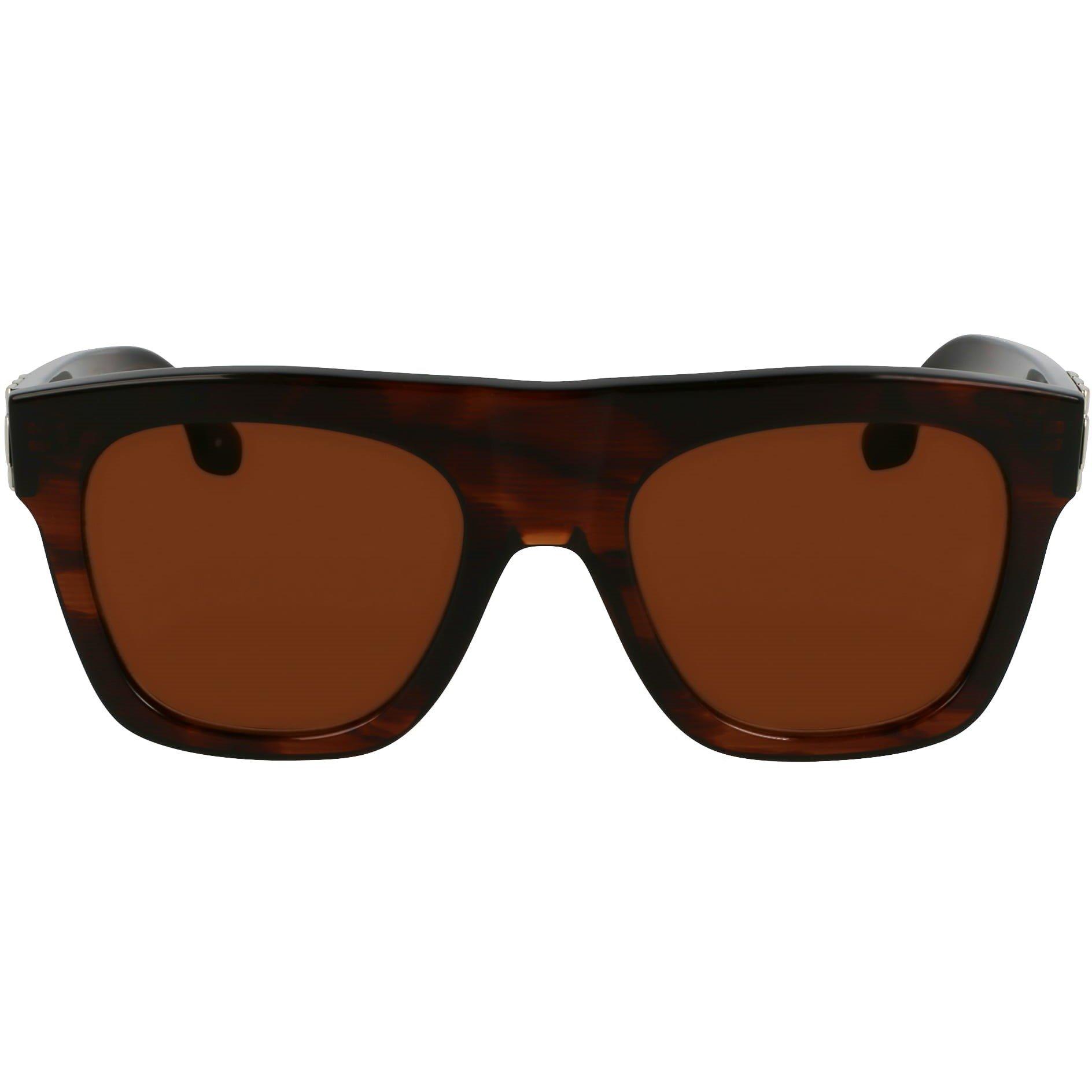 Brown Horn - Victoria Beckham - Women's VB675S Rectangle Sunglasses - 8