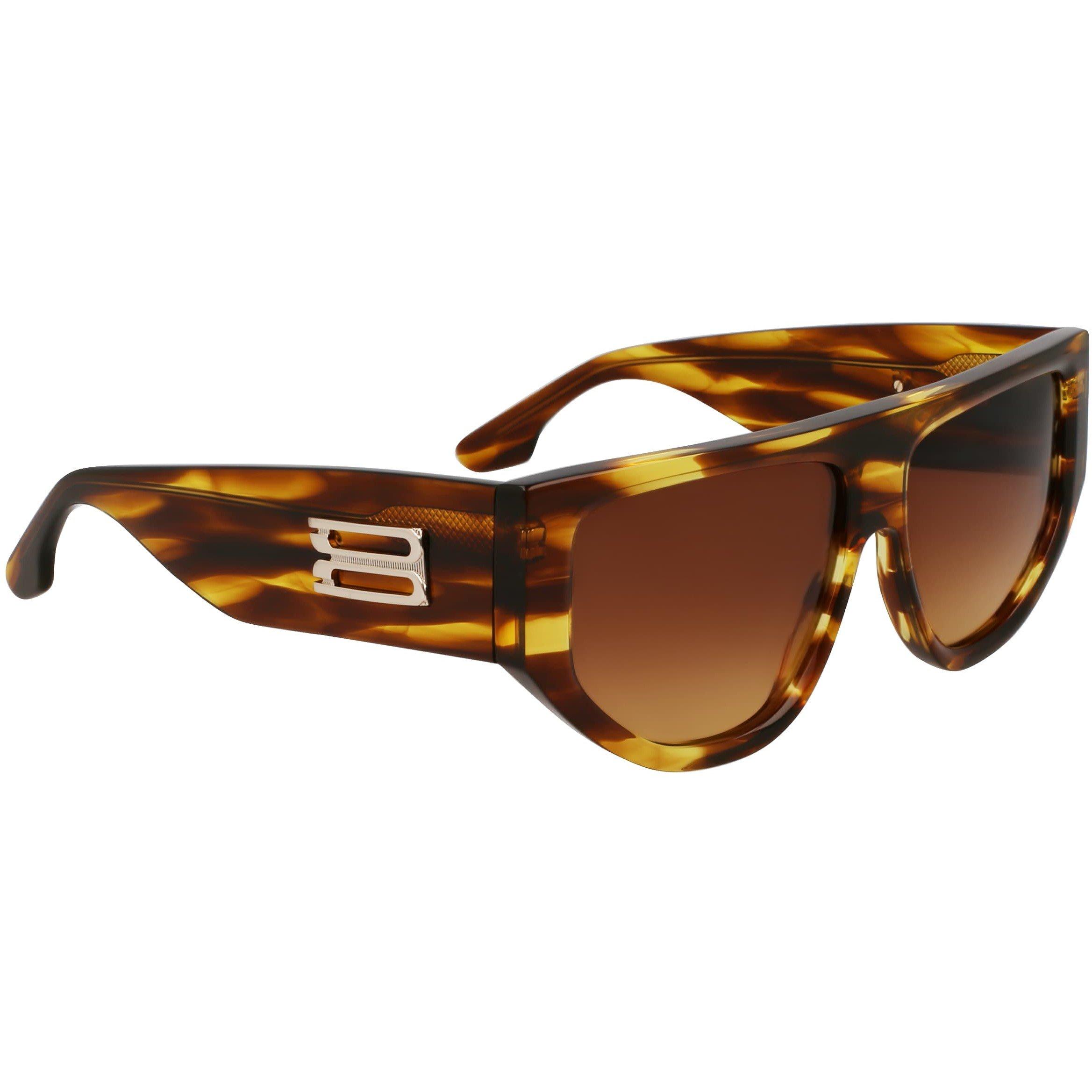 Striped Tobacco - Victoria Beckham - Women's Rectangle Sunglasses - 2