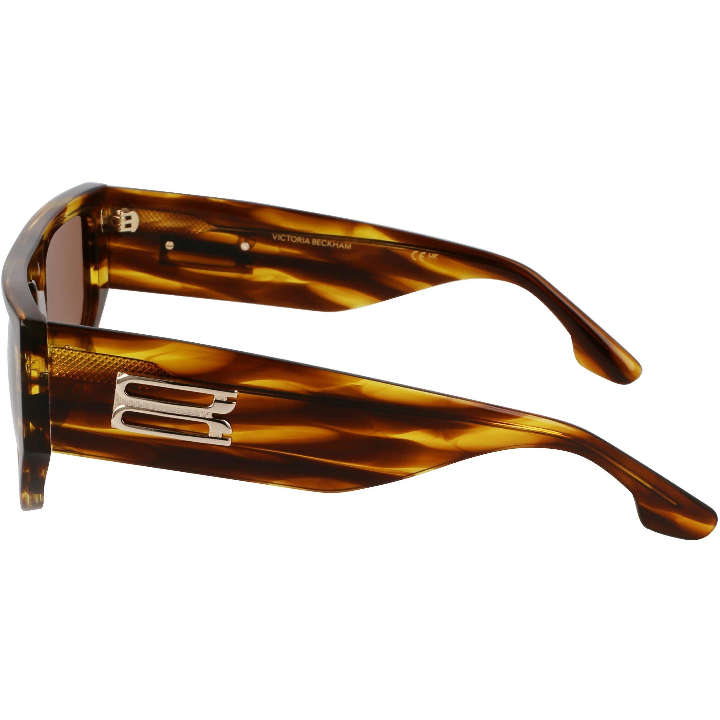 Striped Tobacco - Victoria Beckham - Women's Rectangle Sunglasses - 3