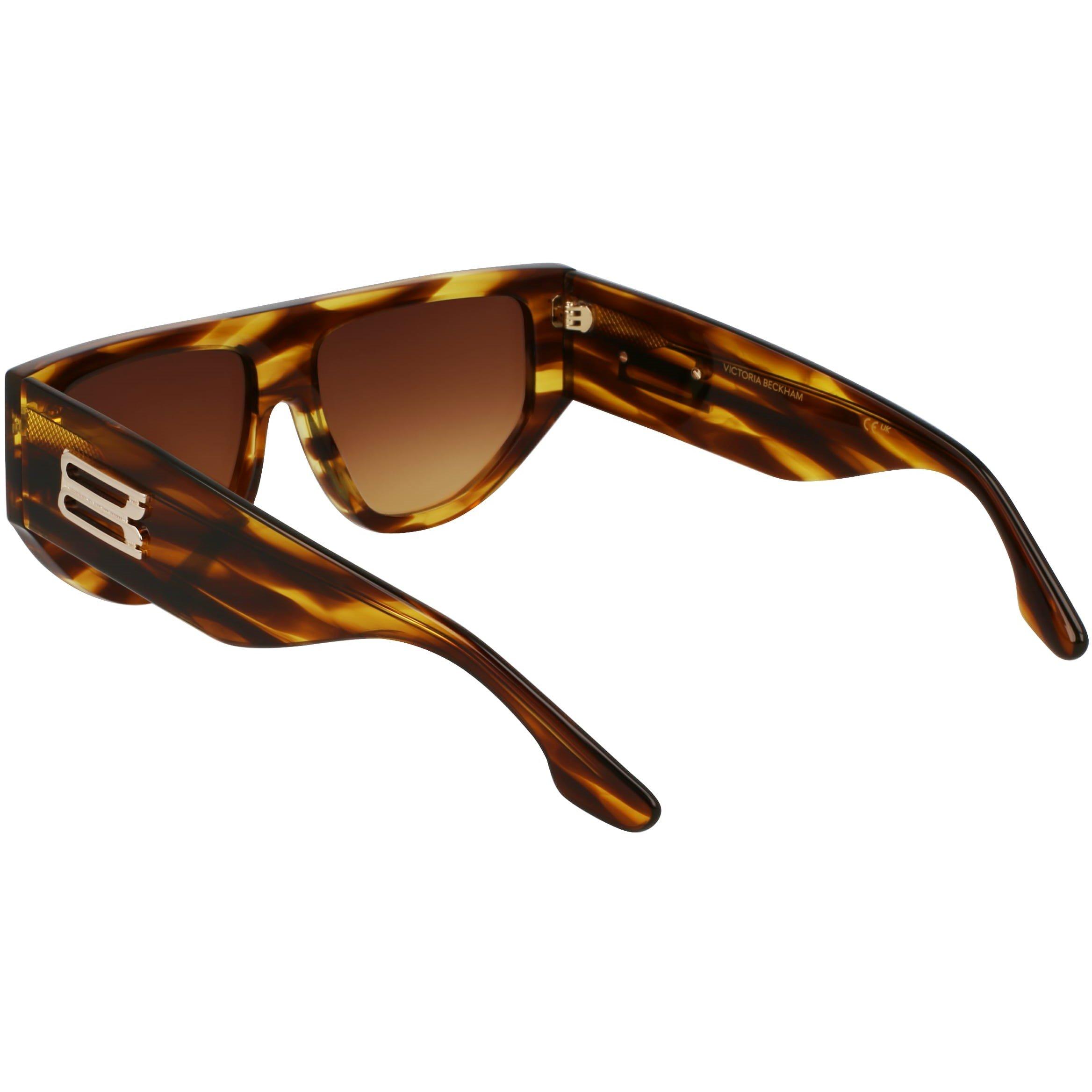 Striped Tobacco - Victoria Beckham - Women's Rectangle Sunglasses - 4
