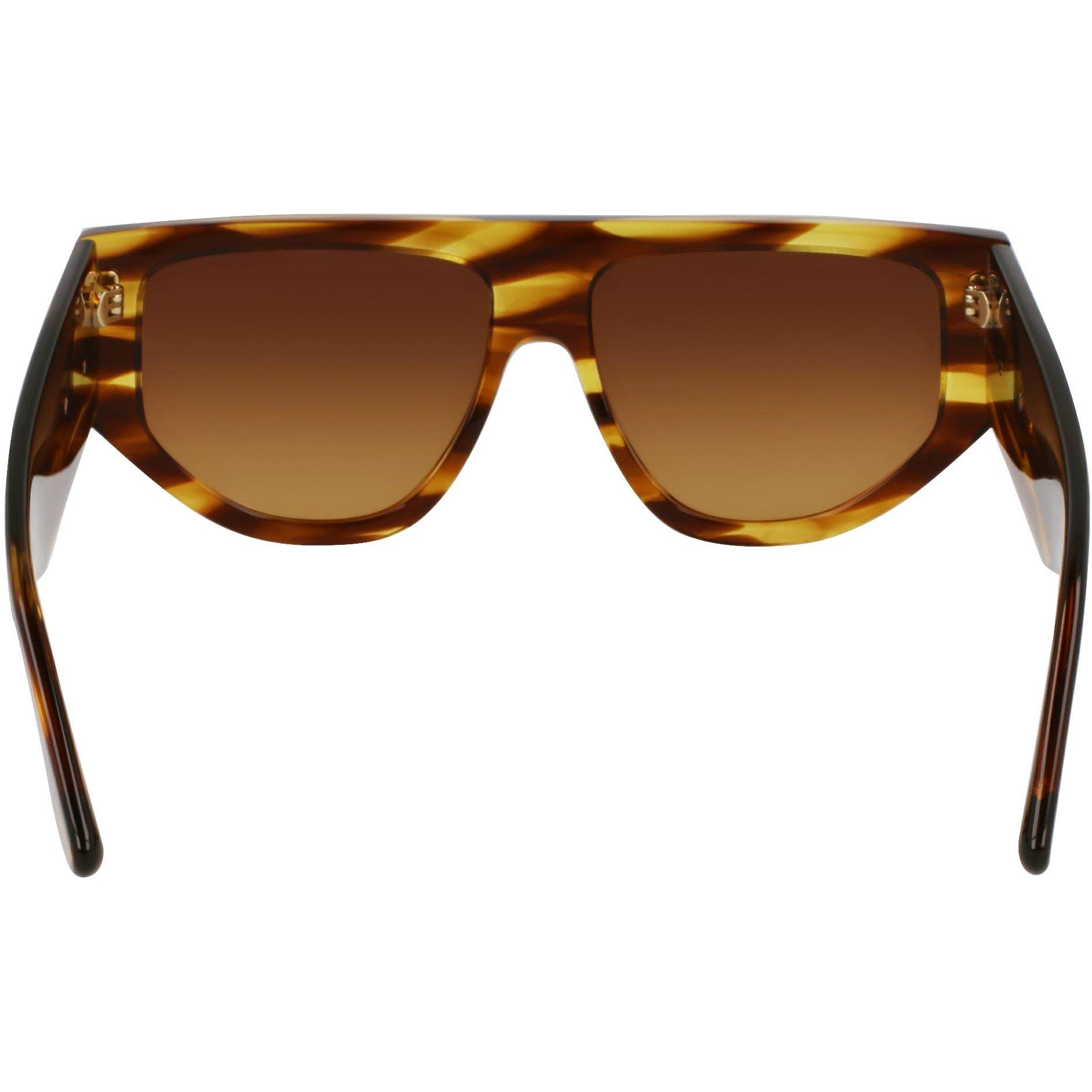 Striped Tobacco - Victoria Beckham - Women's Rectangle Sunglasses - 5