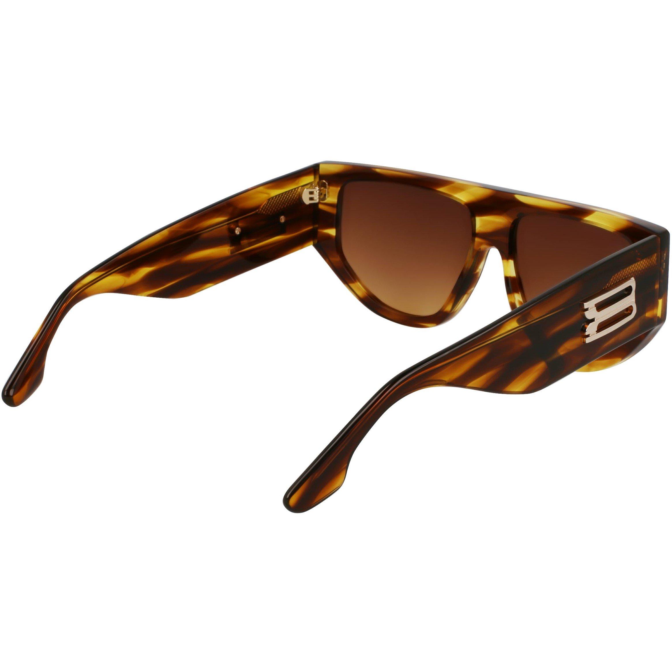 Striped Tobacco - Victoria Beckham - Women's Rectangle Sunglasses - 6