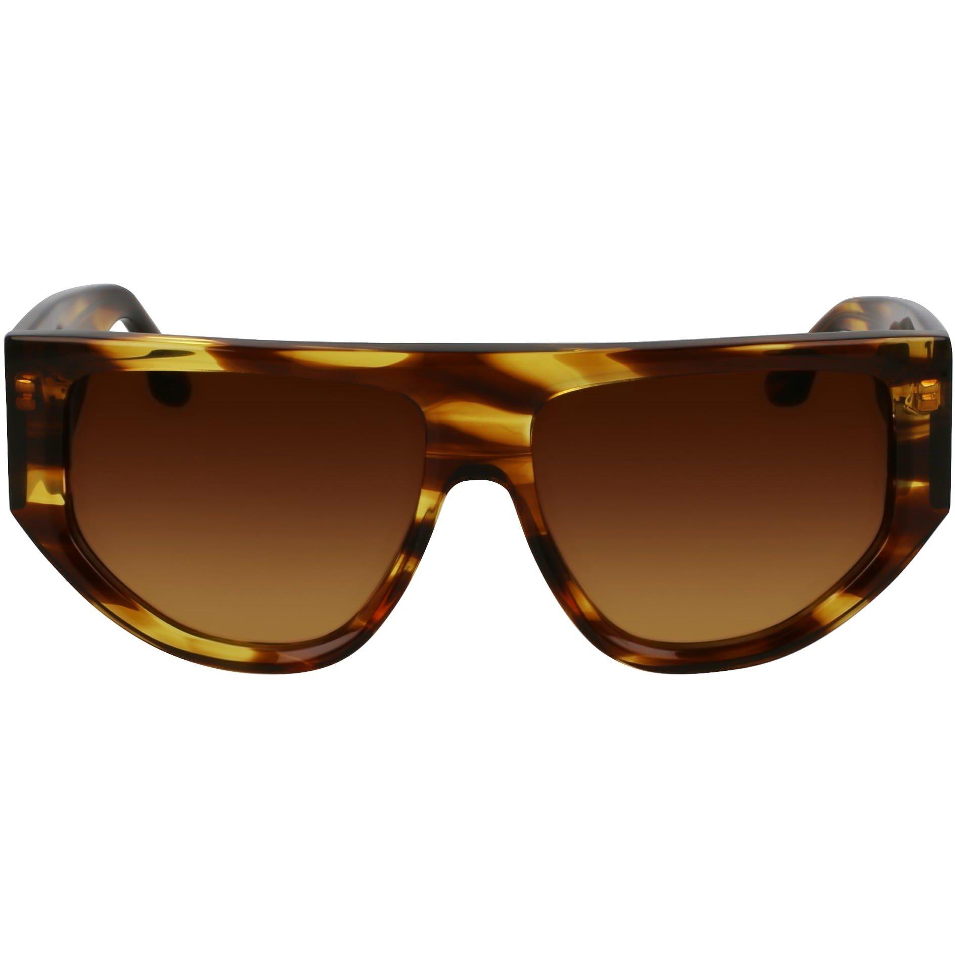 Striped Tobacco - Victoria Beckham - Women's Rectangle Sunglasses - 8