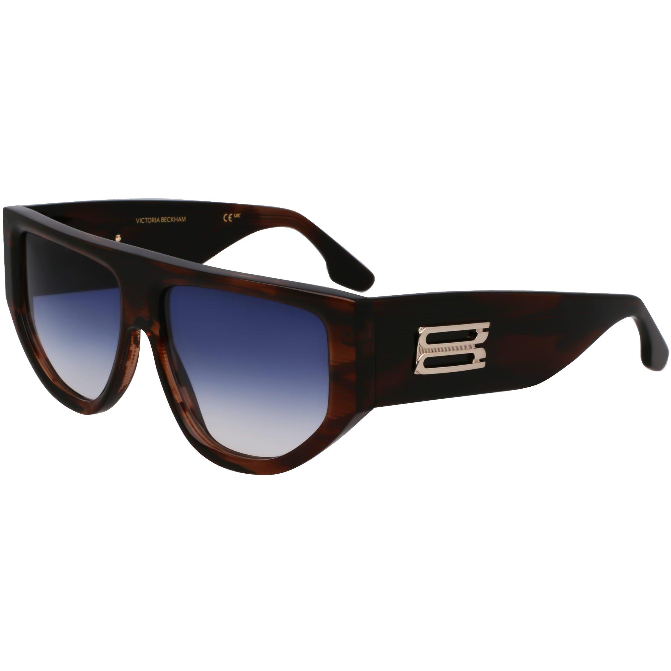 Victoria Beckham Women's Rectangle Sunglasses - Brown Horn - Ladies