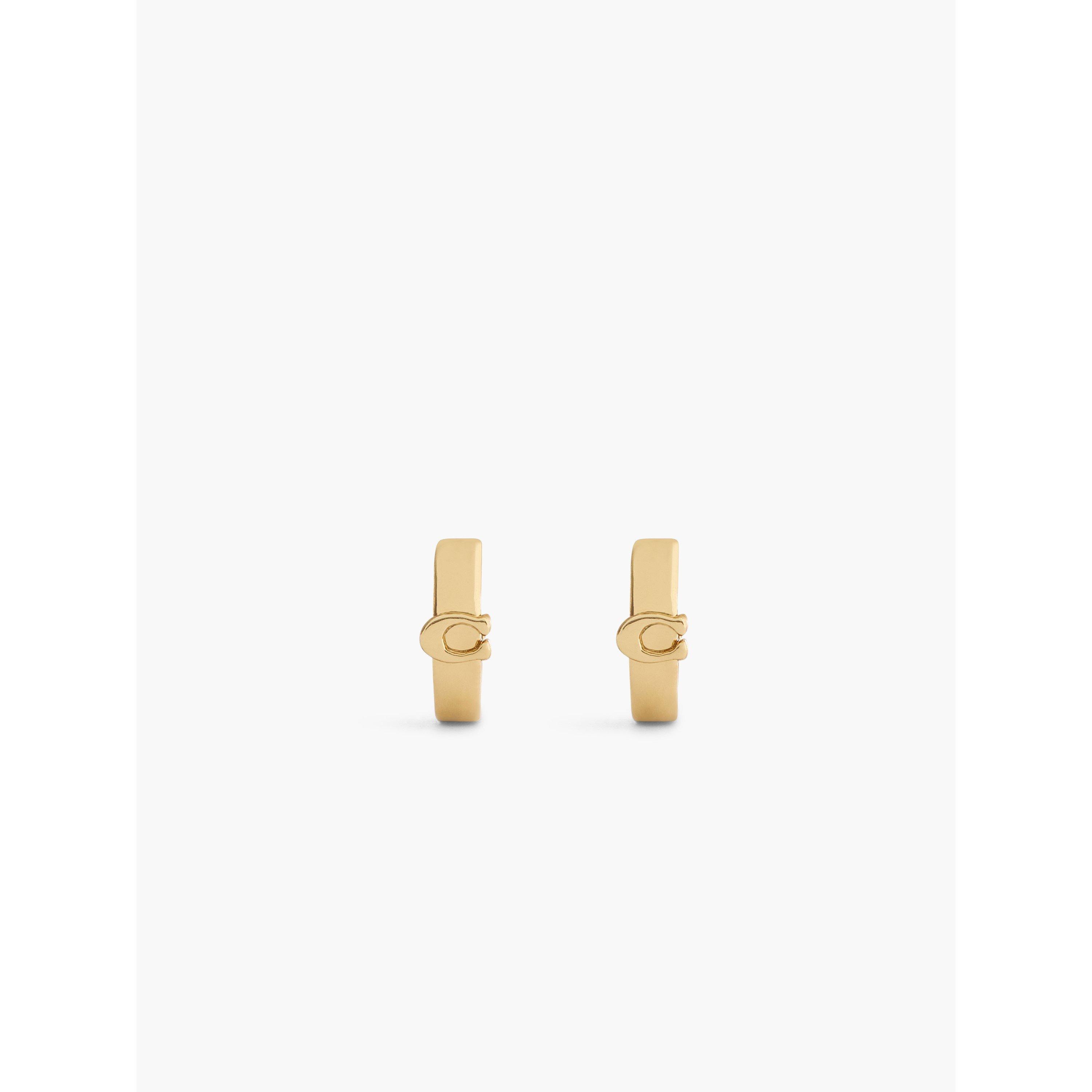 Gold - Coach - COACH SIGNATURE C HUGGIE EARRINGS - 2