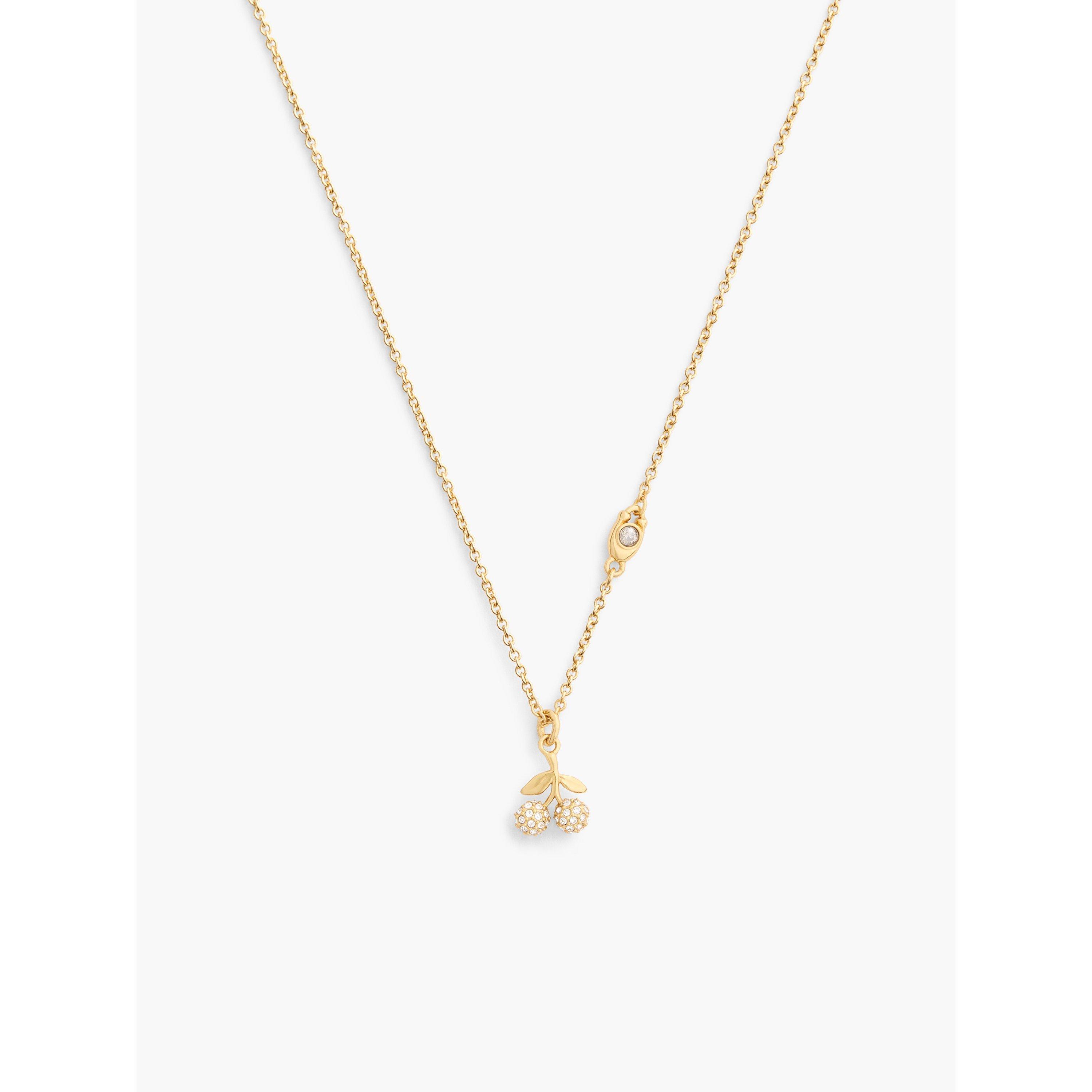 Gold/Crystal - Coach - COACH PAVE ICONS CHERRY PENDANT NECKLACE - 2