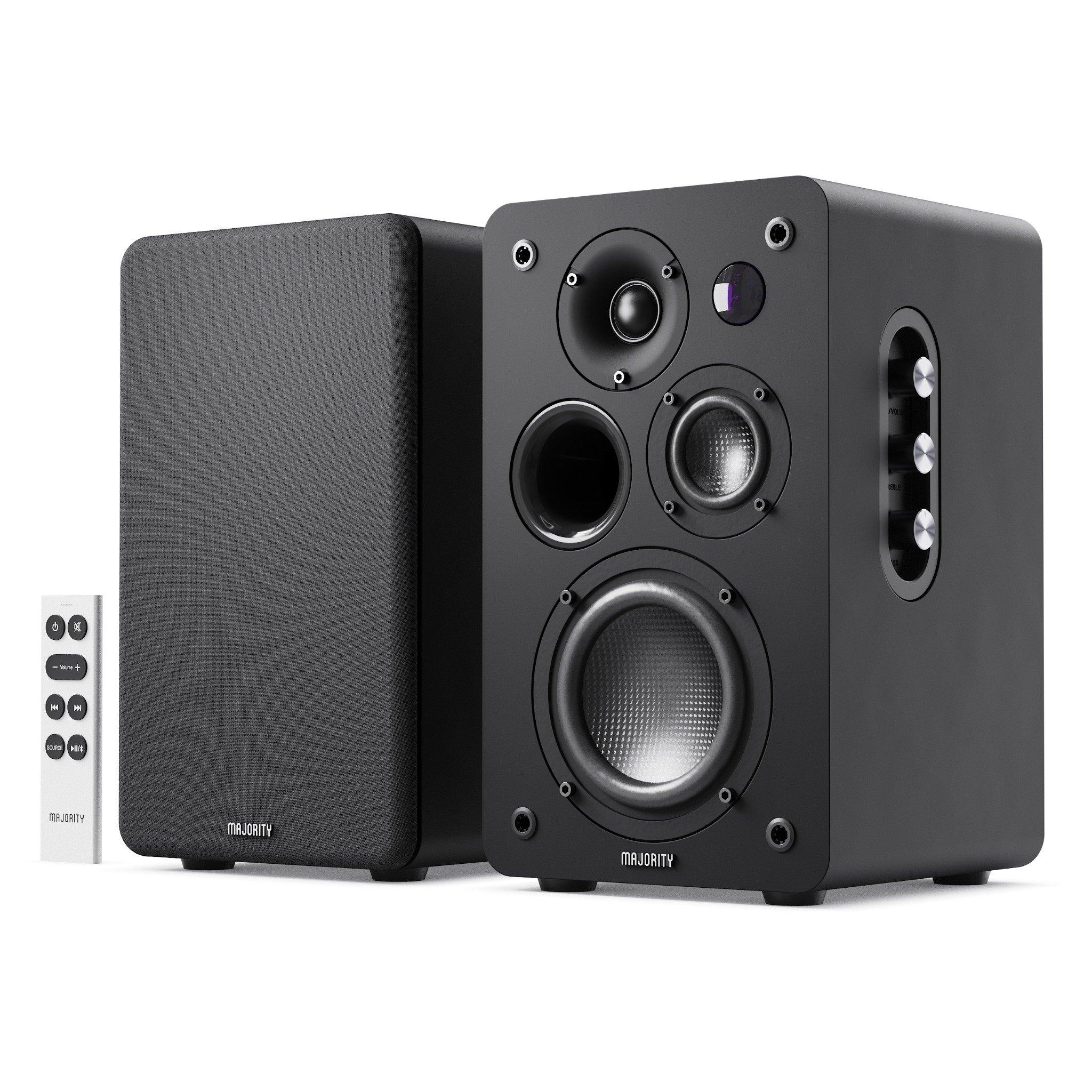Black - MAJORITY - D100X Bookshelf Speakers - 1