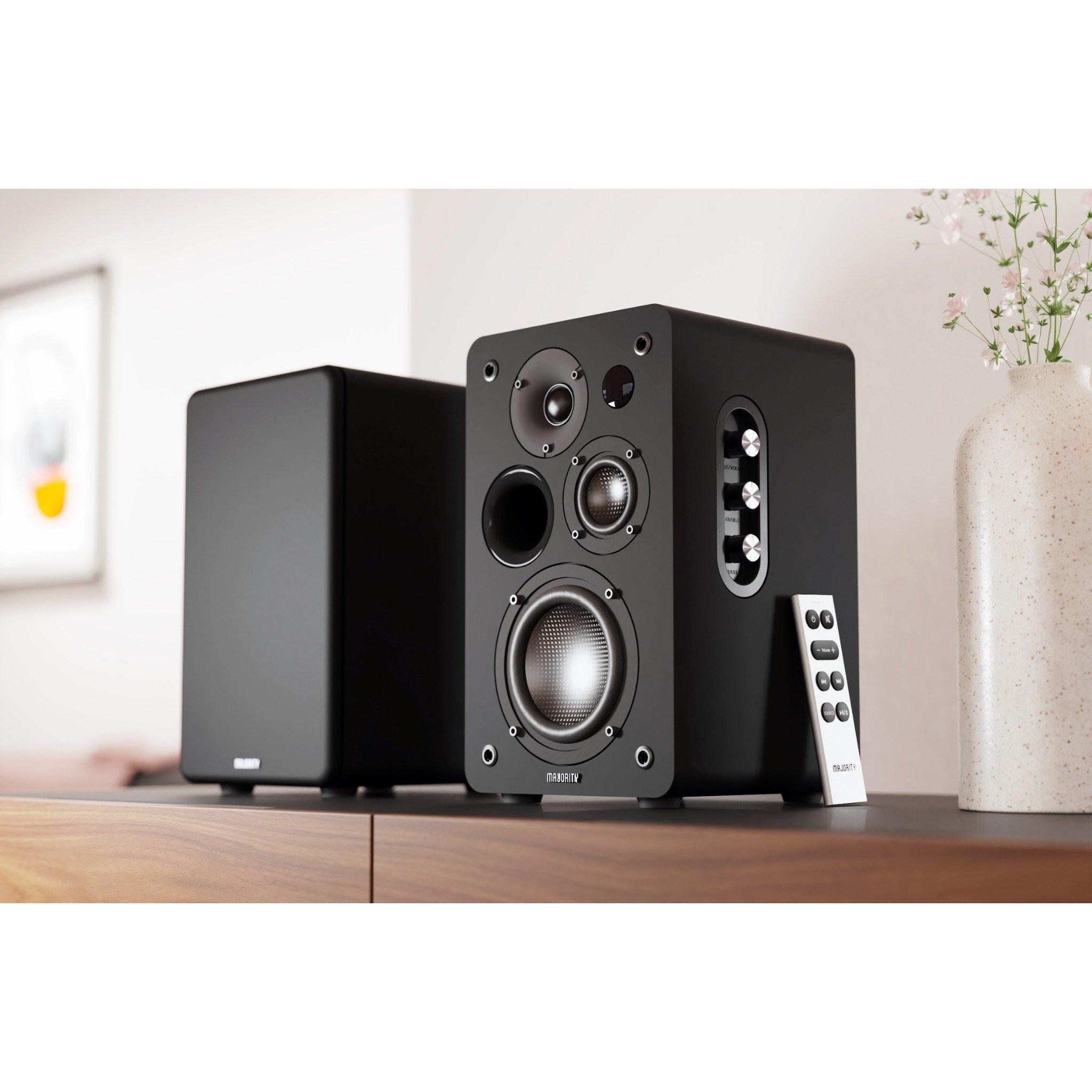Black - MAJORITY - D100X Bookshelf Speakers - 4