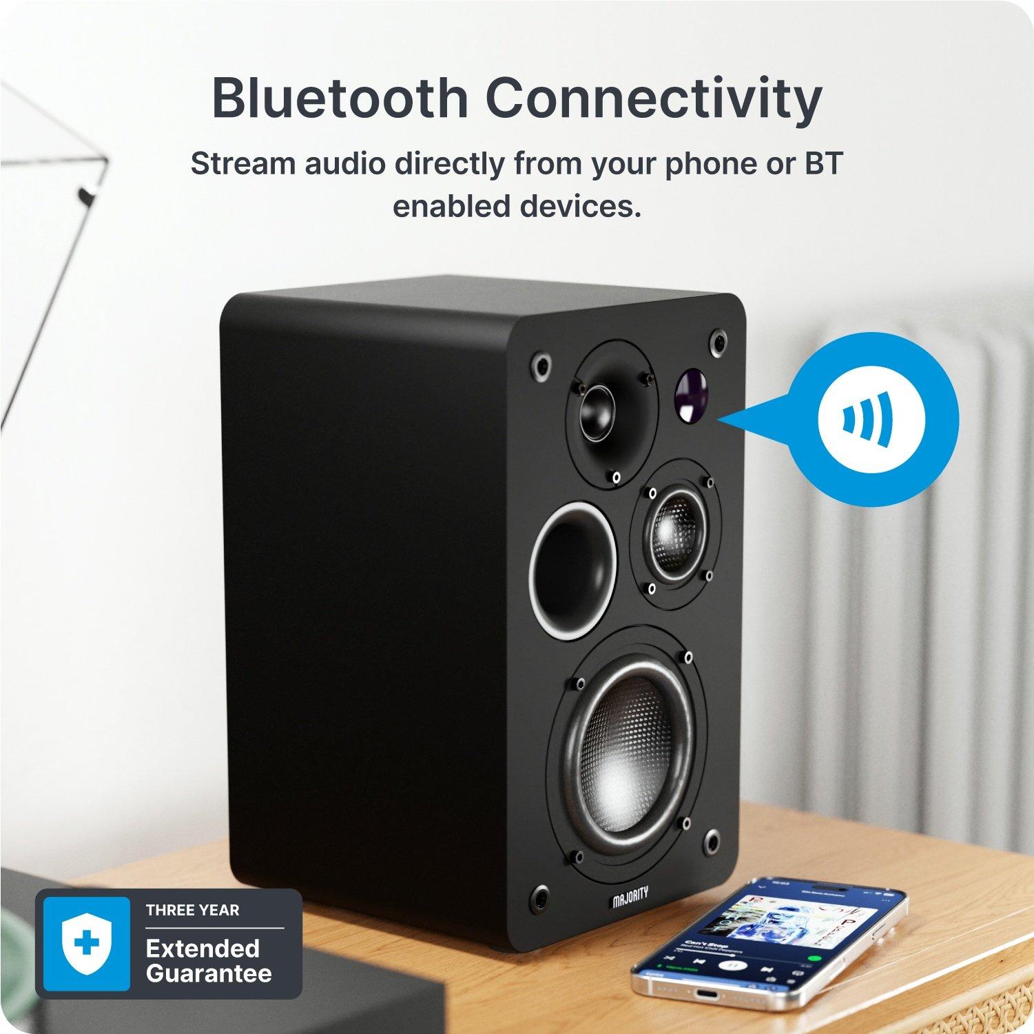 Black - MAJORITY - D100X Bookshelf Speakers - 5